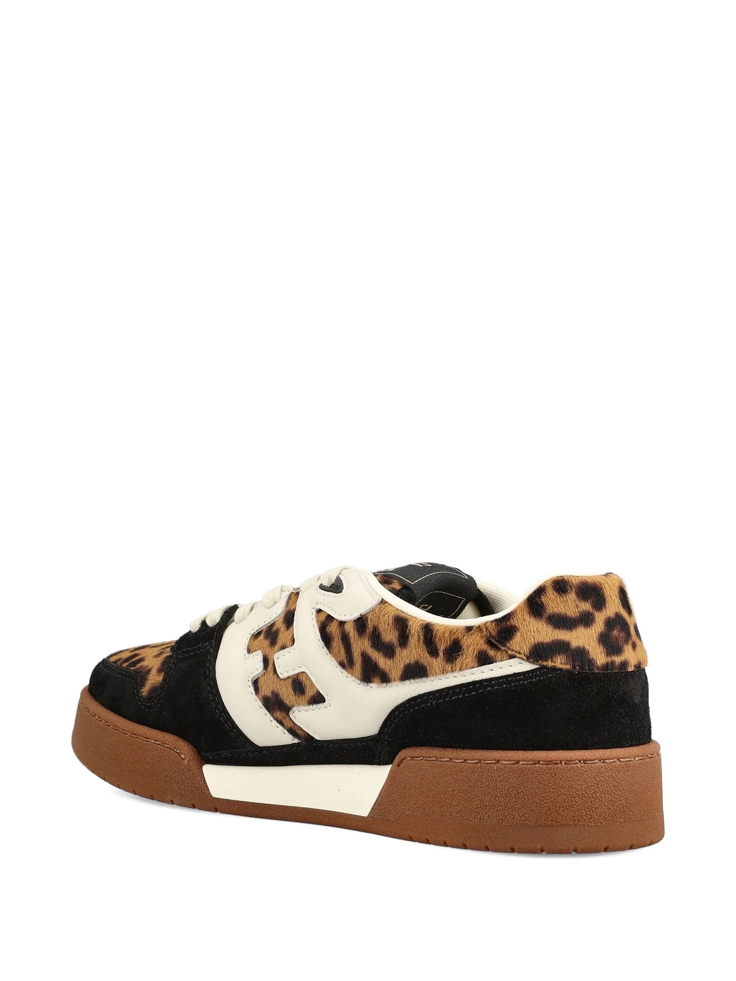Match leopard-print leather sneakers