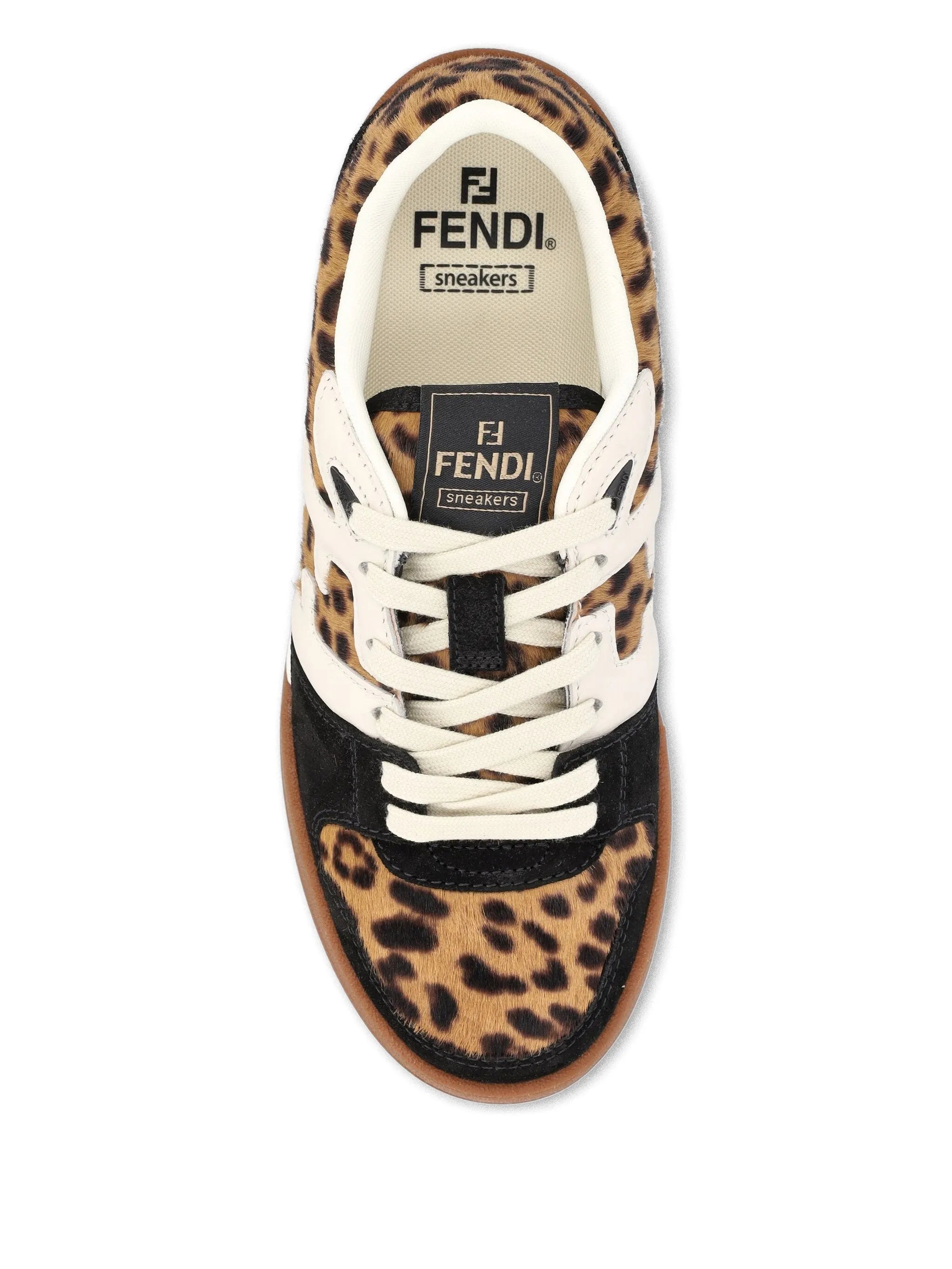 Match leopard-print leather sneakers