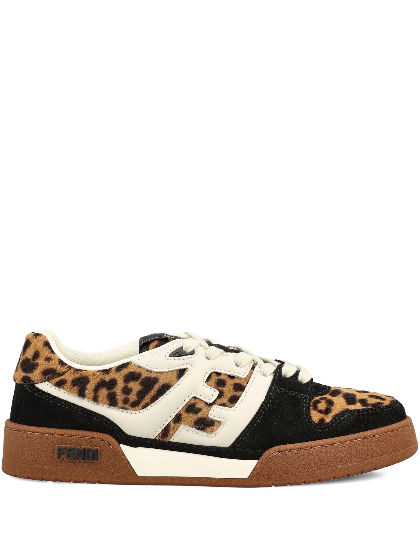 Match leopard-print leather sneakers