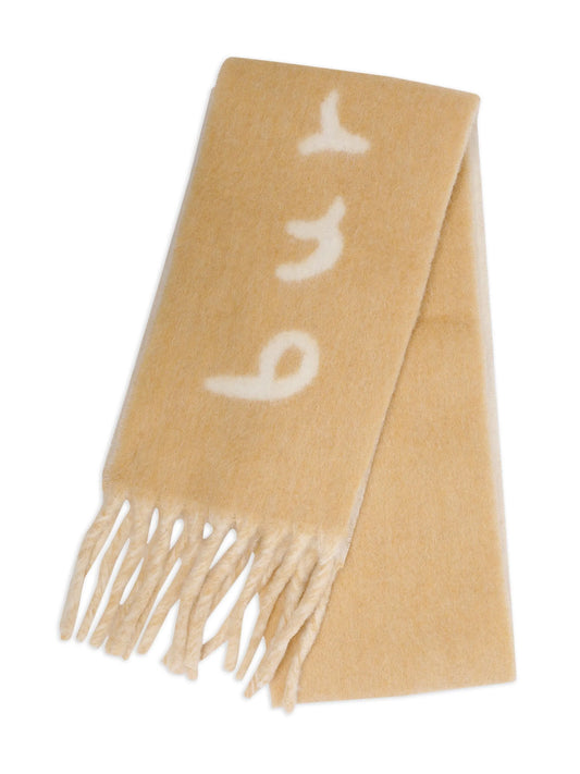 logo-intarsia reversible scarf