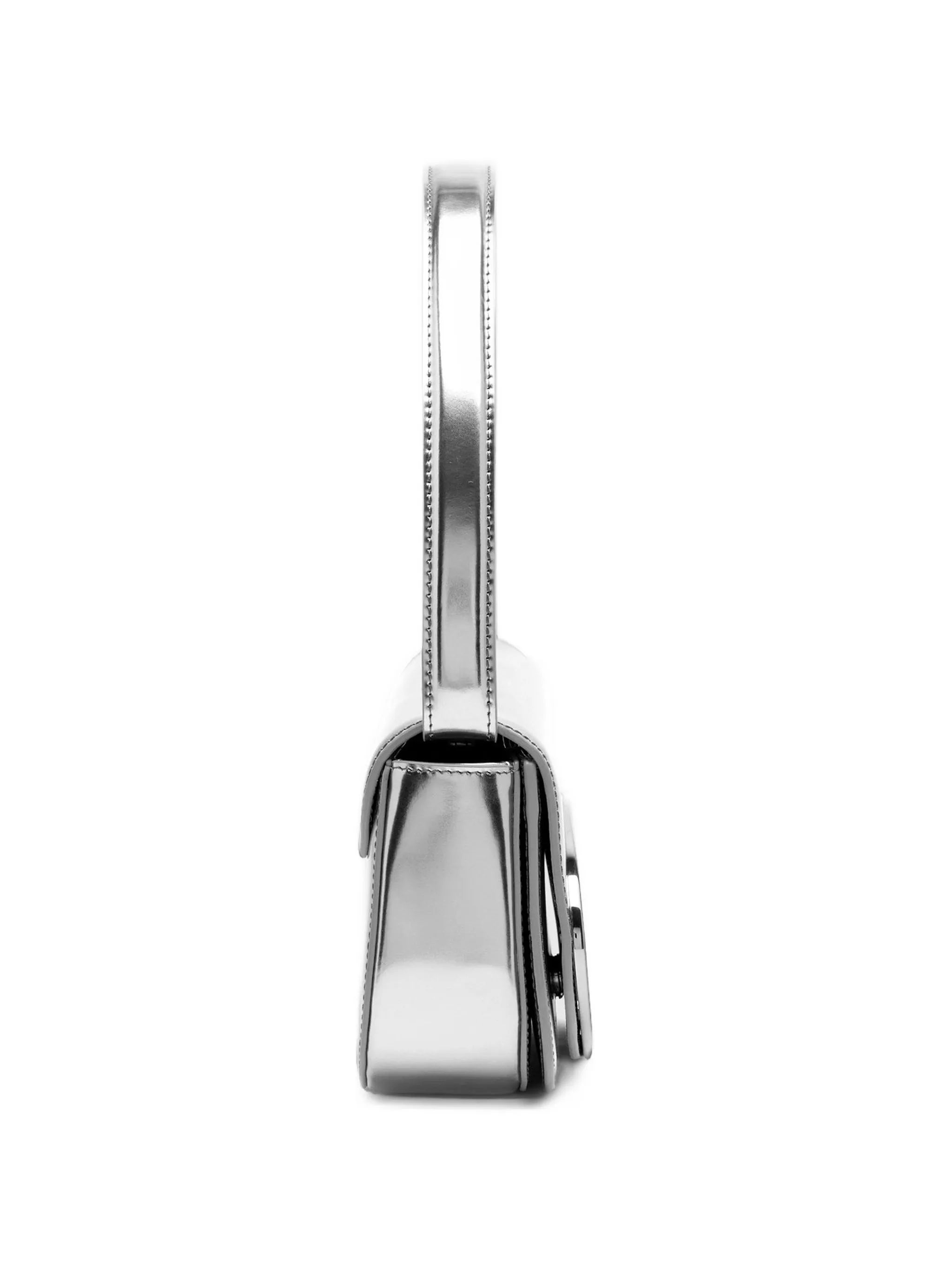 silver leather shoulder bag