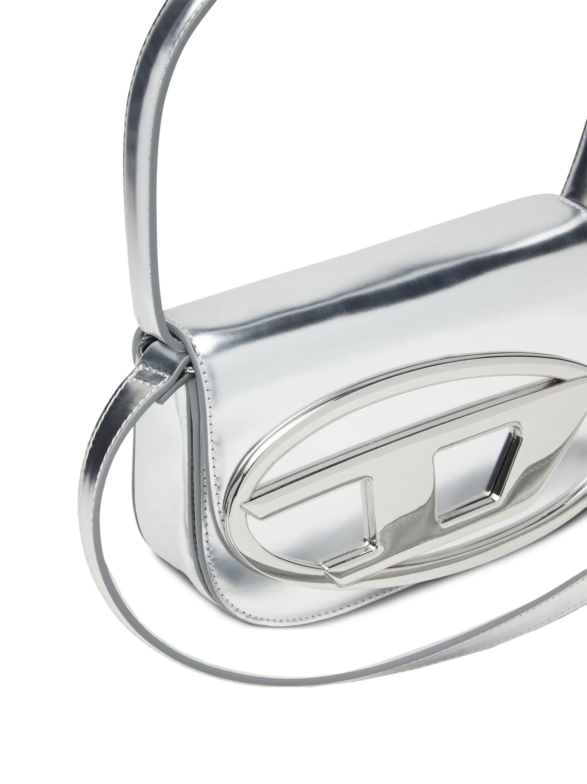 silver leather shoulder bag