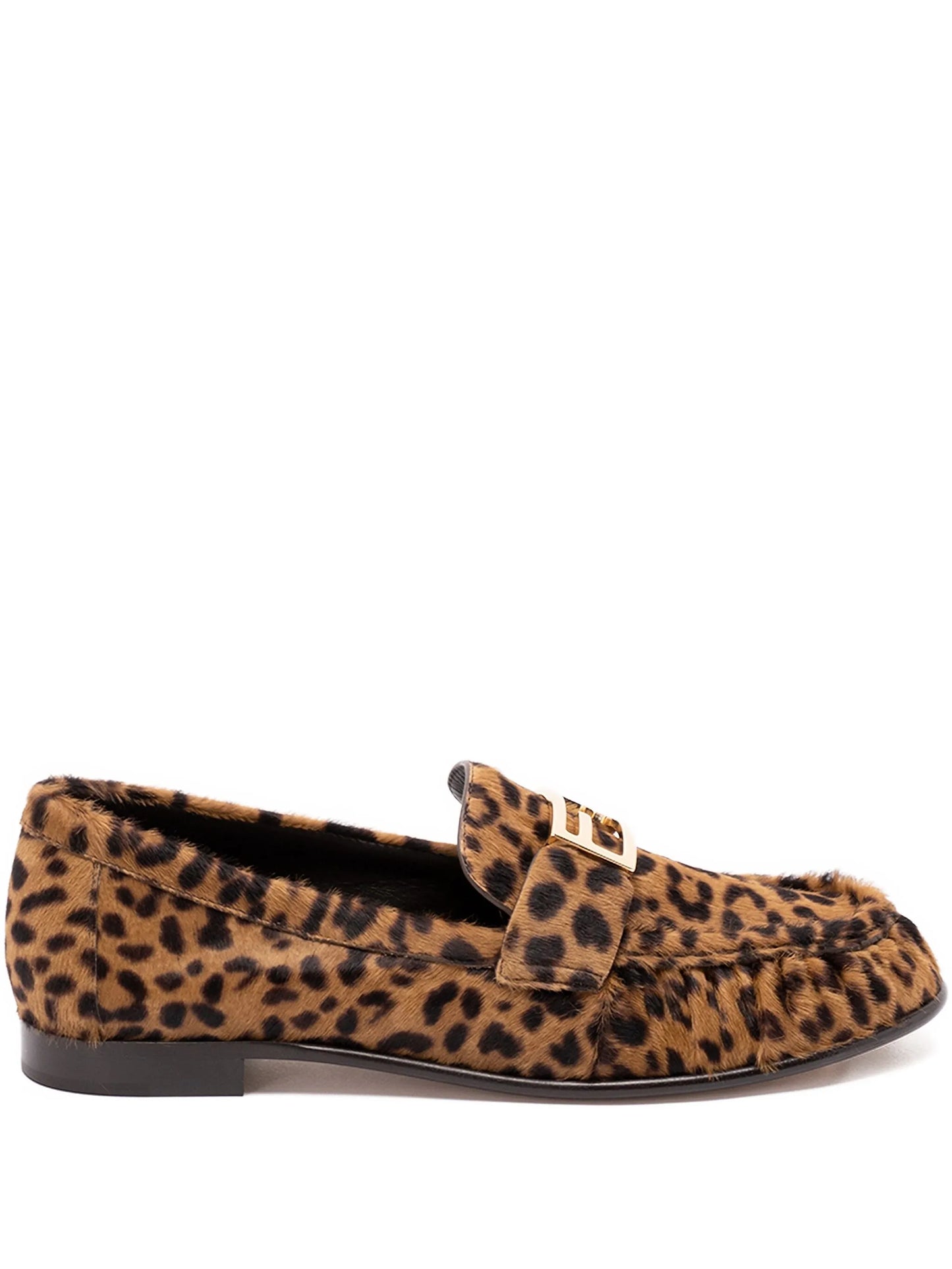 leopard-print logo-detail loafers