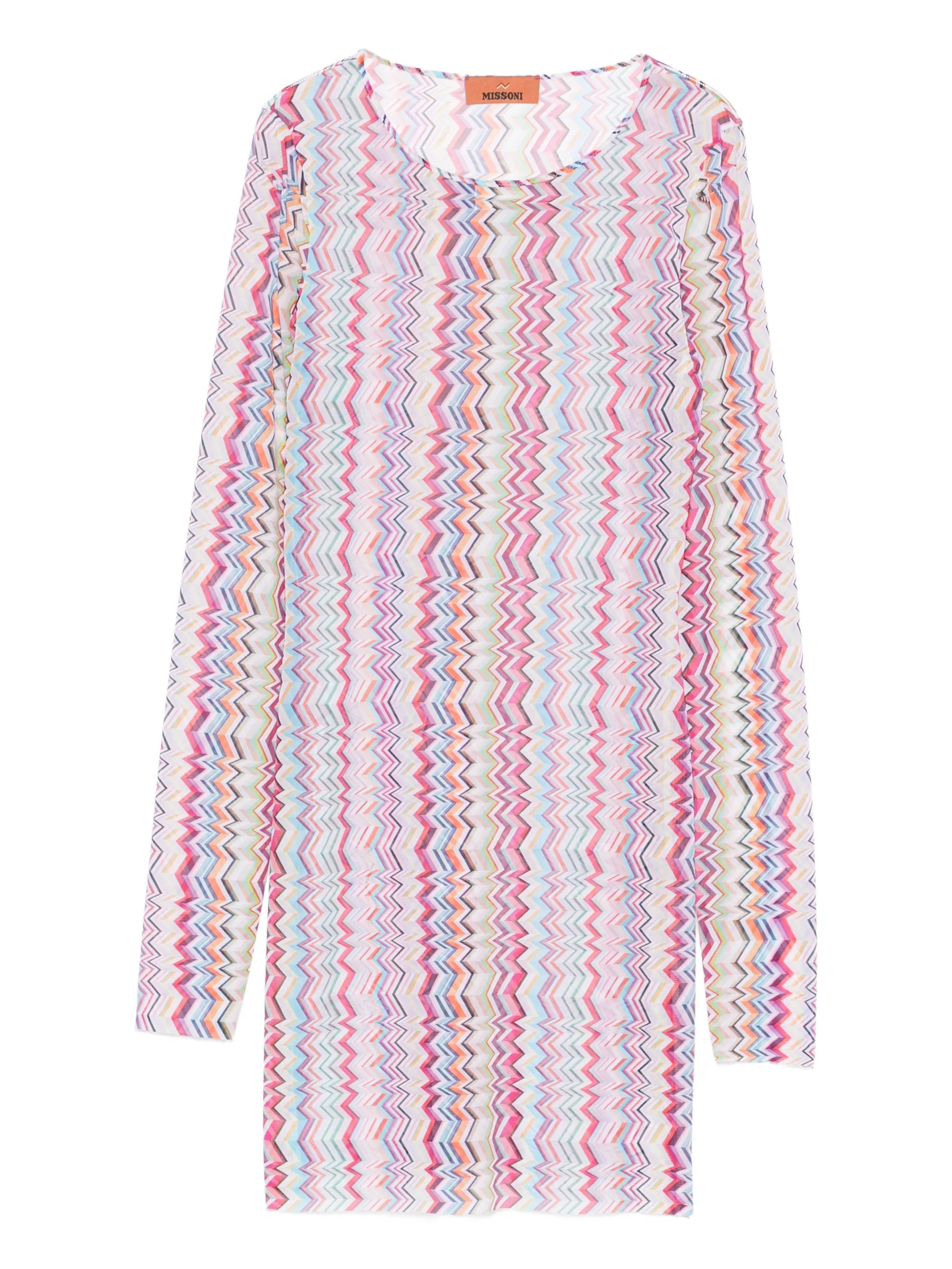 chevron-pattern mini dress