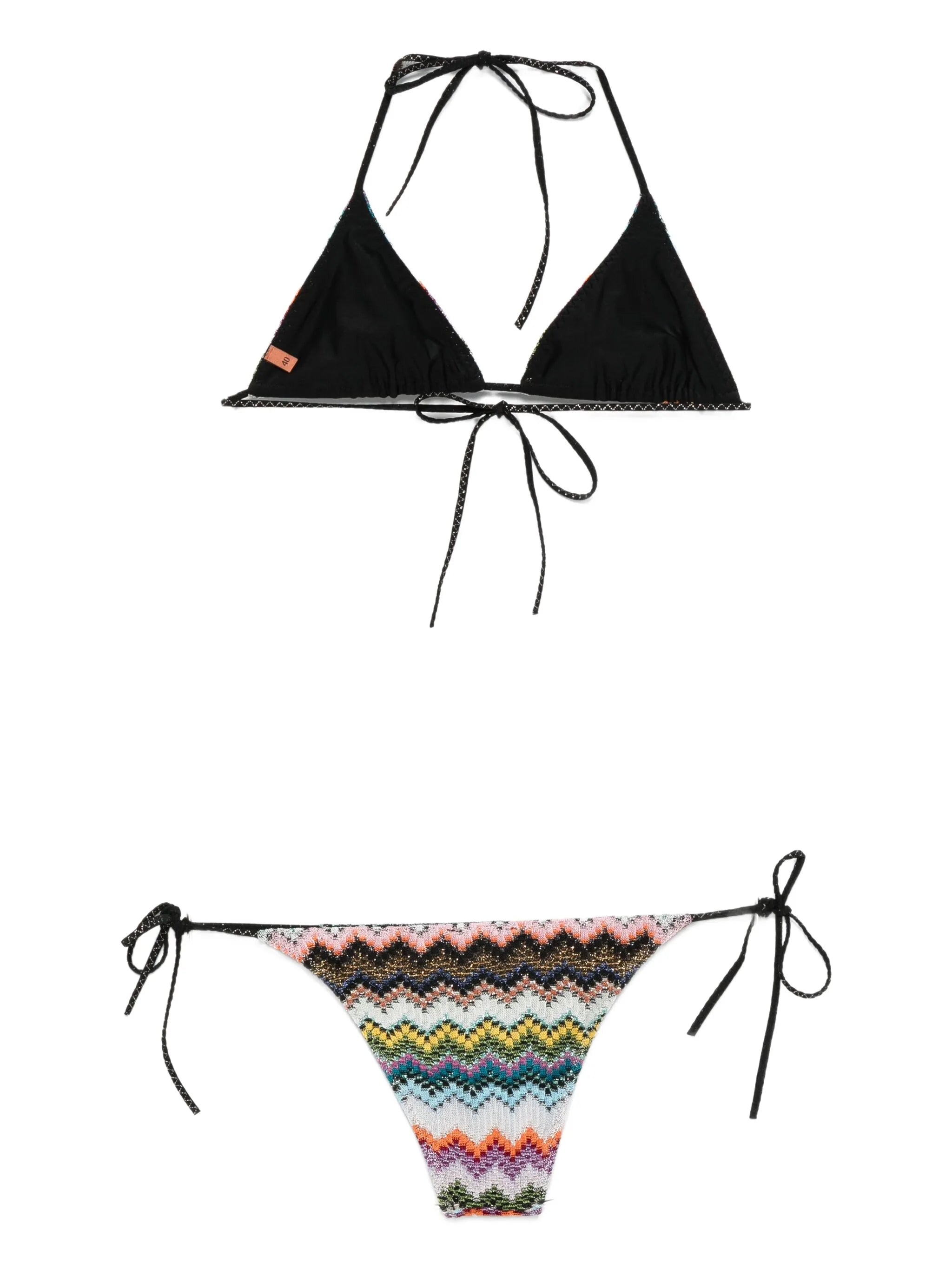 chevron-pattern triangle bikini set