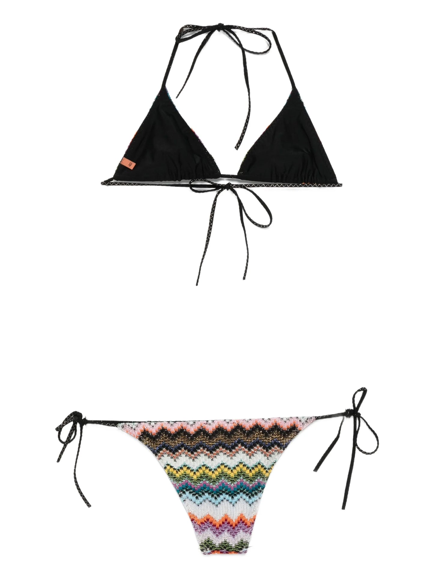 chevron-pattern triangle bikini set