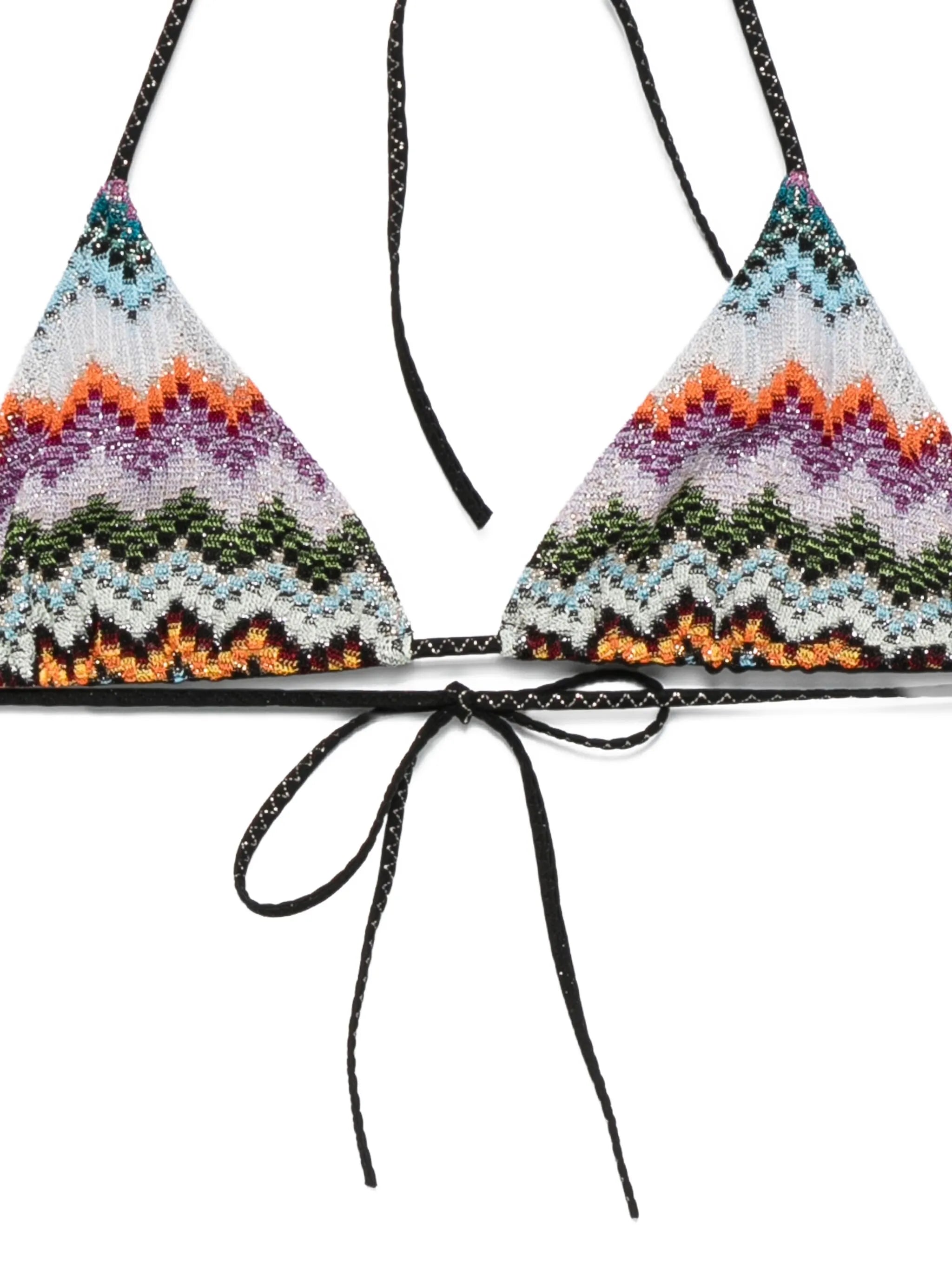 chevron-pattern triangle bikini set