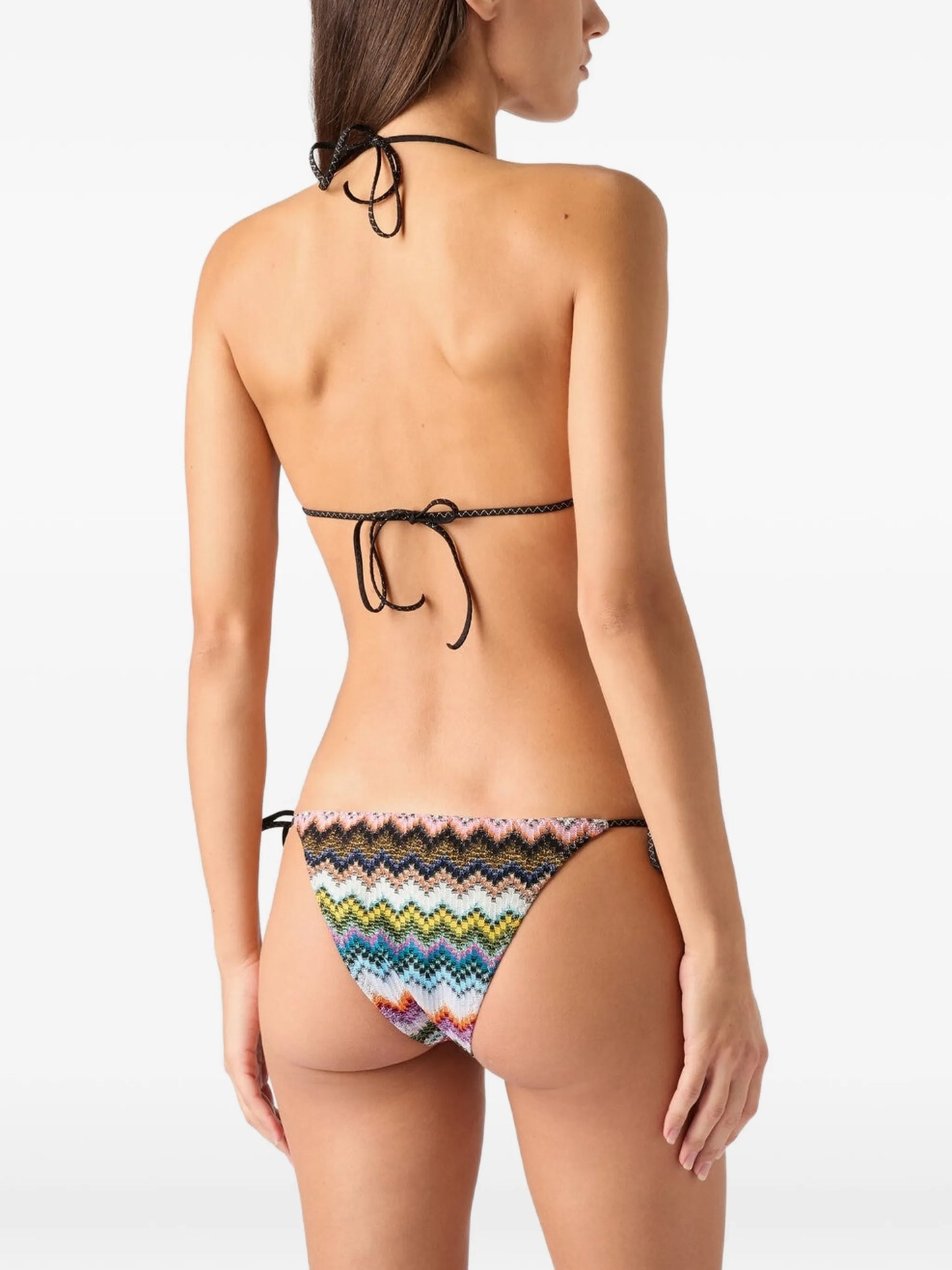 chevron-pattern triangle bikini set