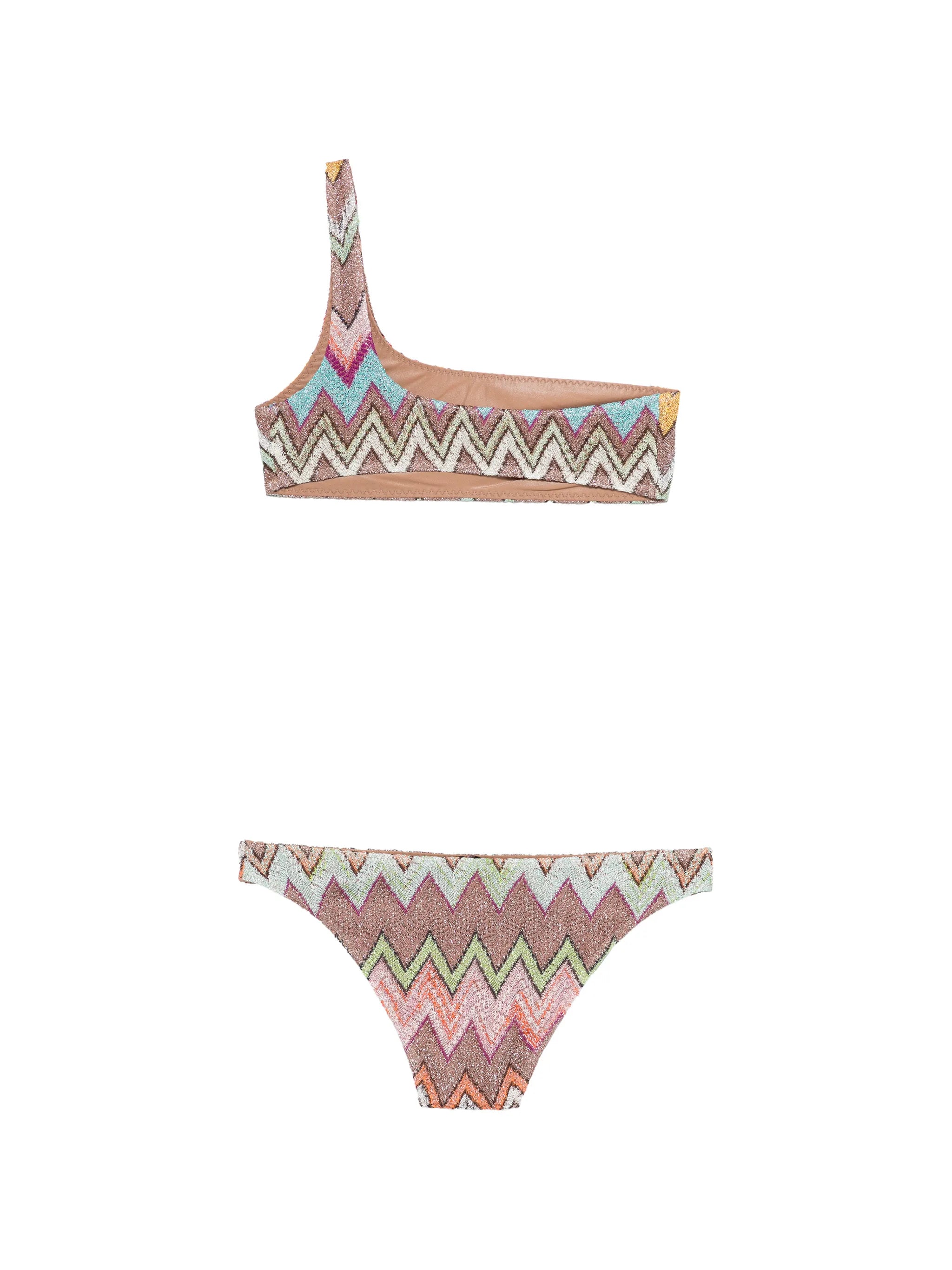 zigzag one-shoulder bikini