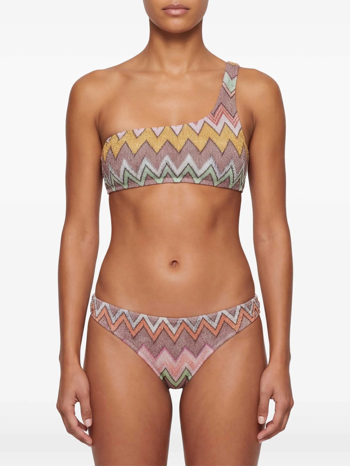 zigzag one-shoulder bikini