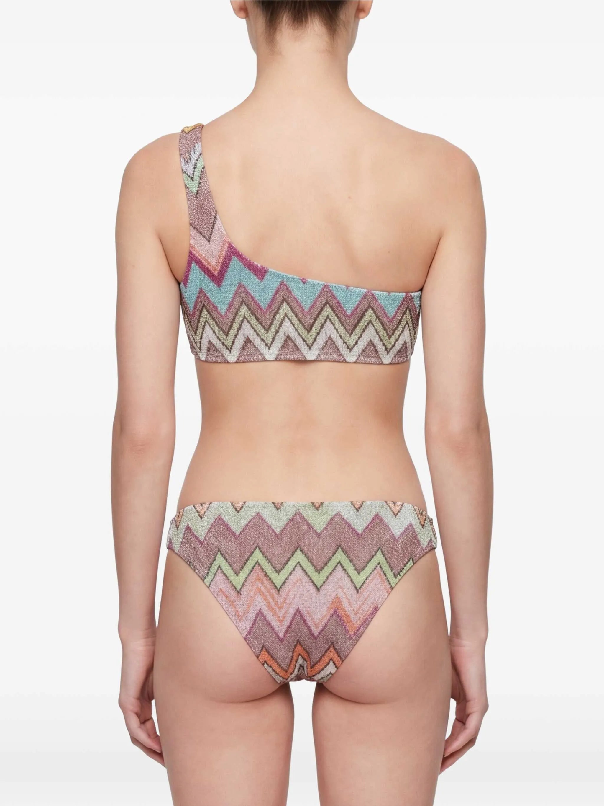 zigzag one-shoulder bikini