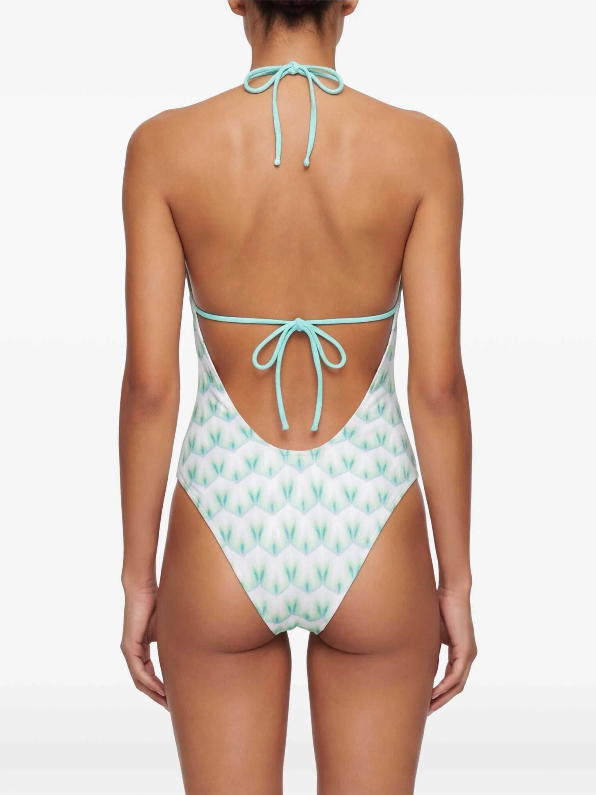 V-neck patterned swimsuit
