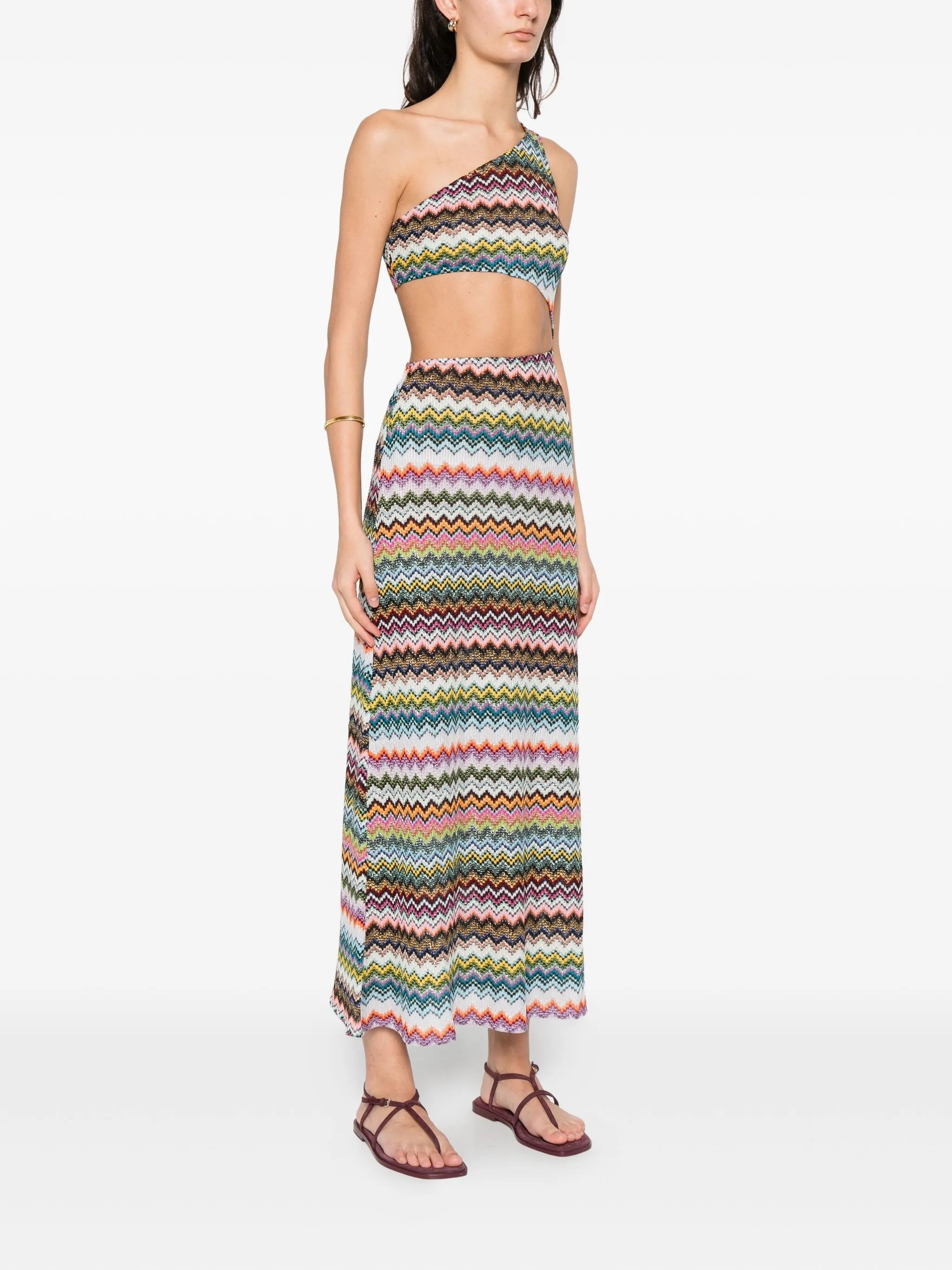 one-shoulder midi dress