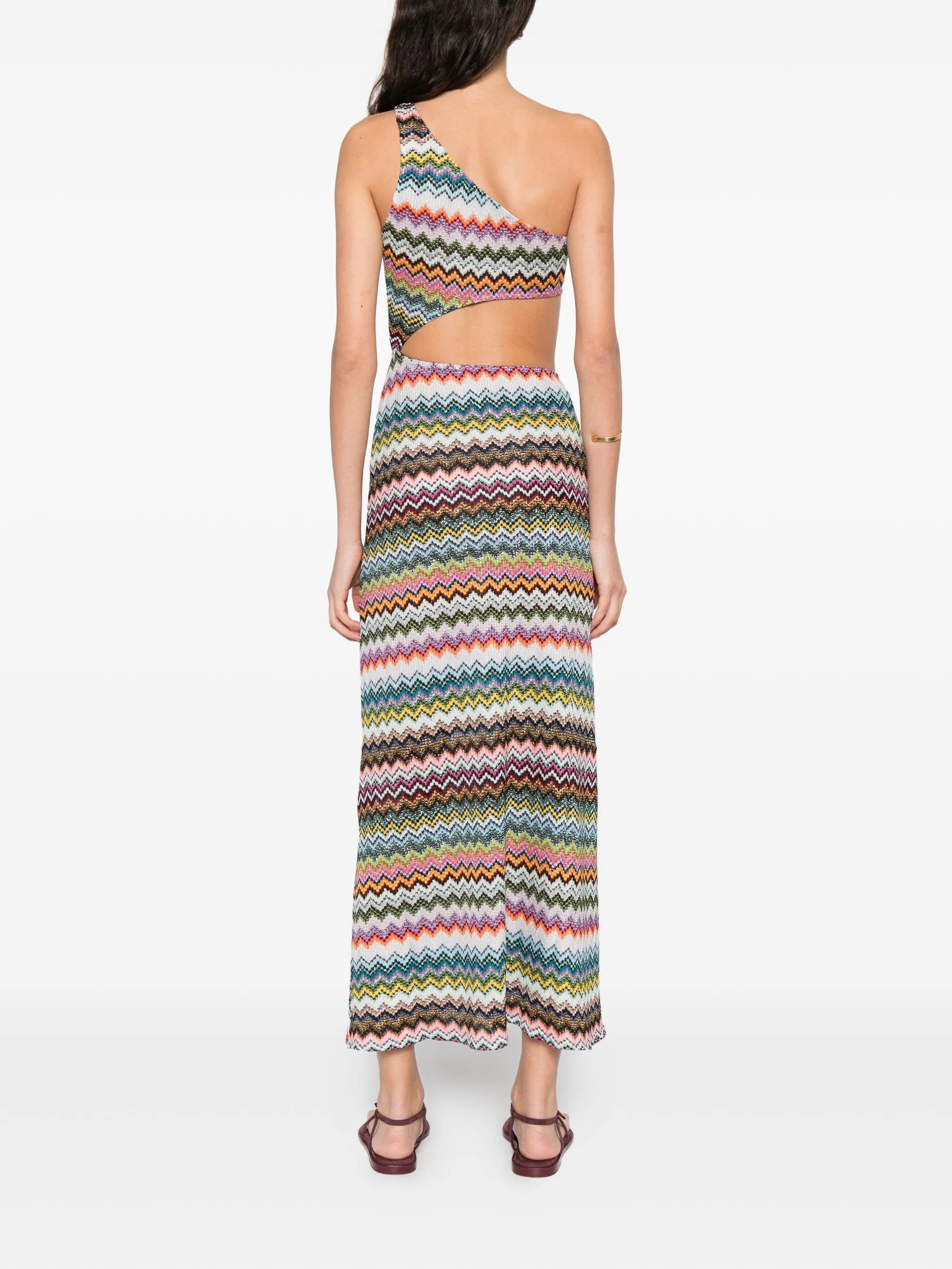 one-shoulder midi dress