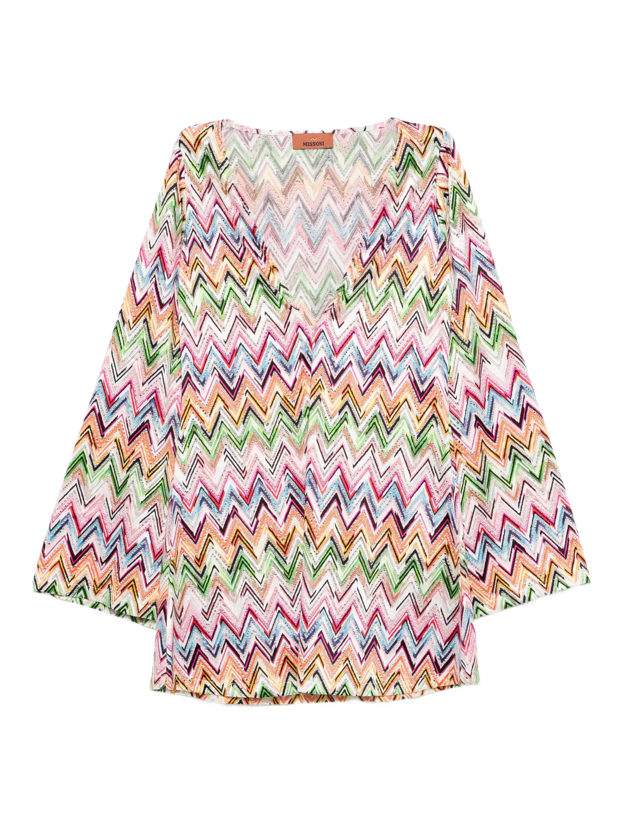 V-neck zig-zag mini dress