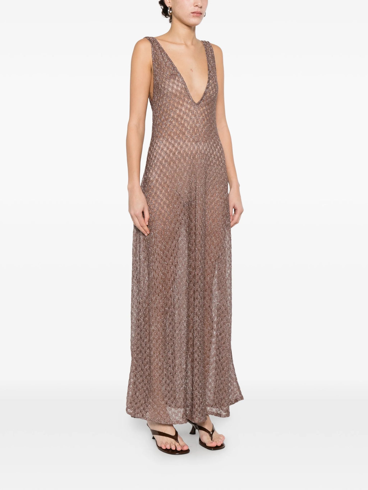 A-line V-neck maxi dress