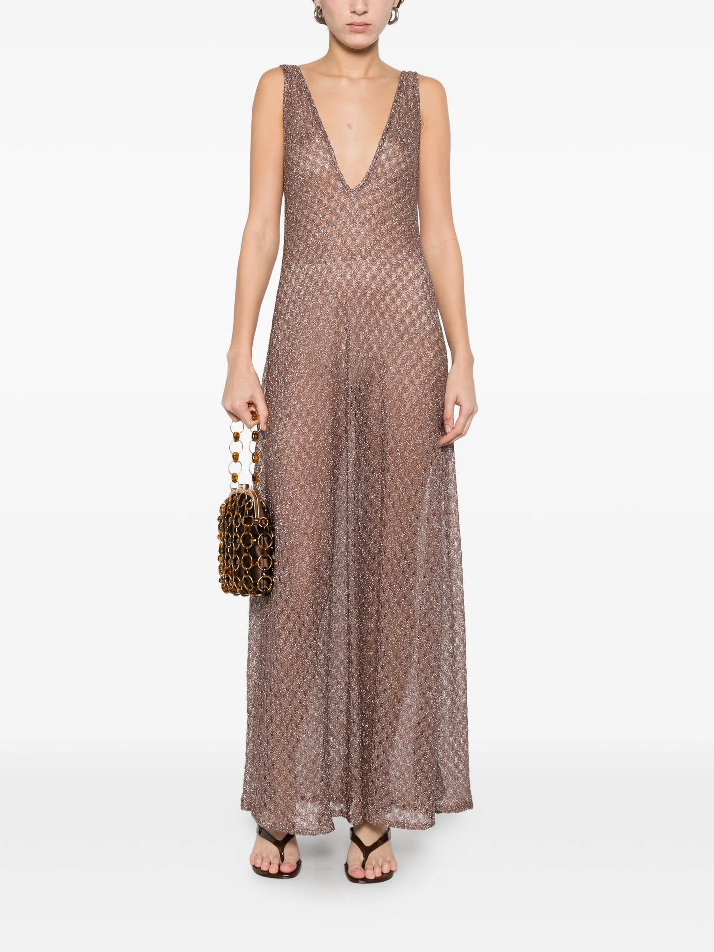 A-line V-neck maxi dress