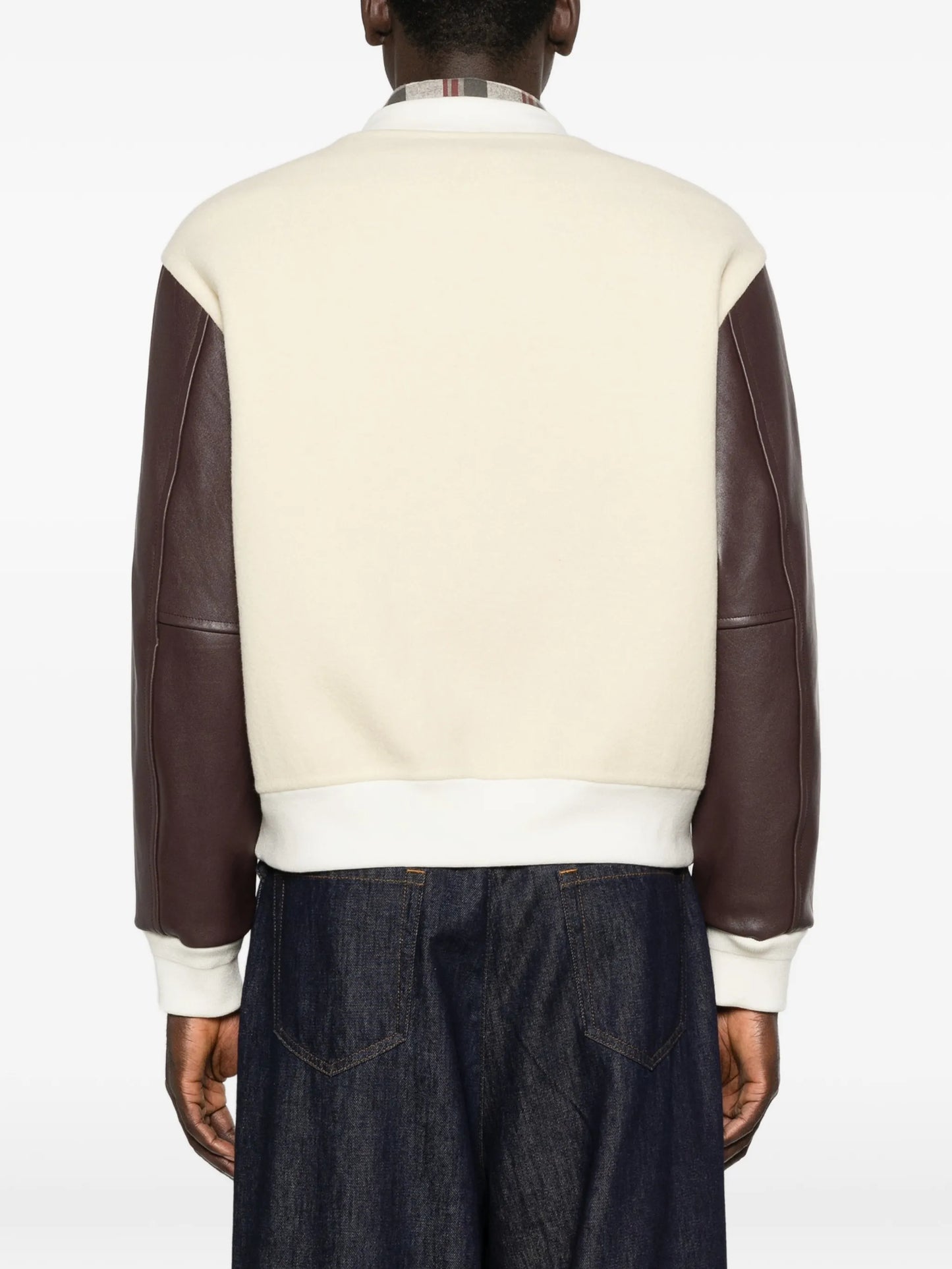 contrast-sleeve bomber jacket