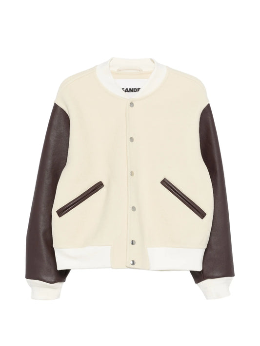 contrast-sleeve bomber jacket