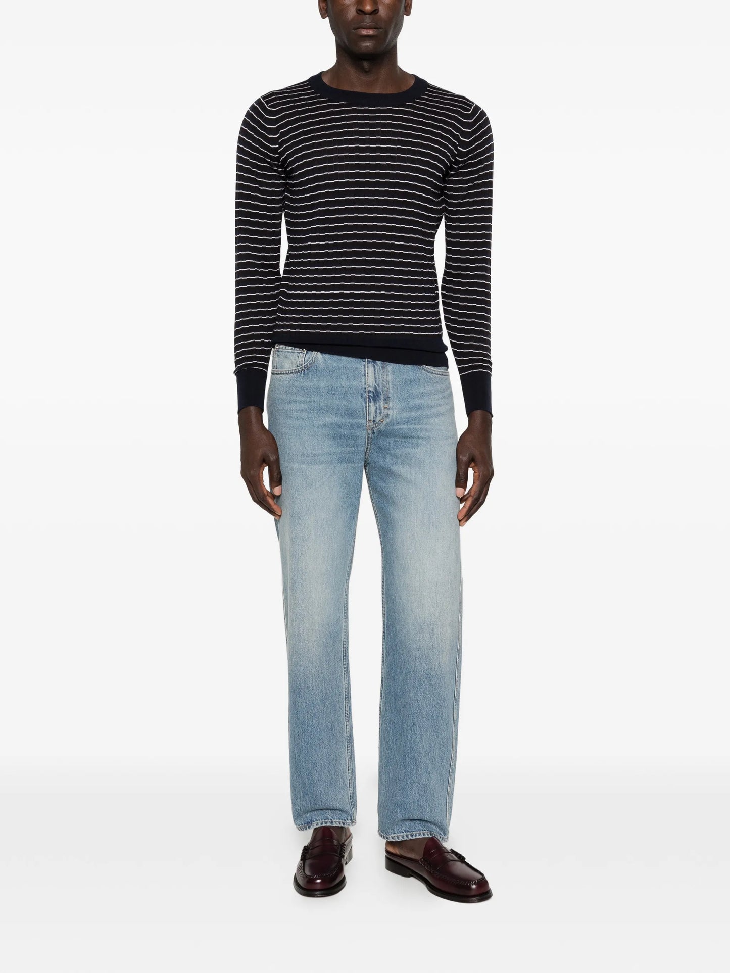 x John Smedley striped T-shirt