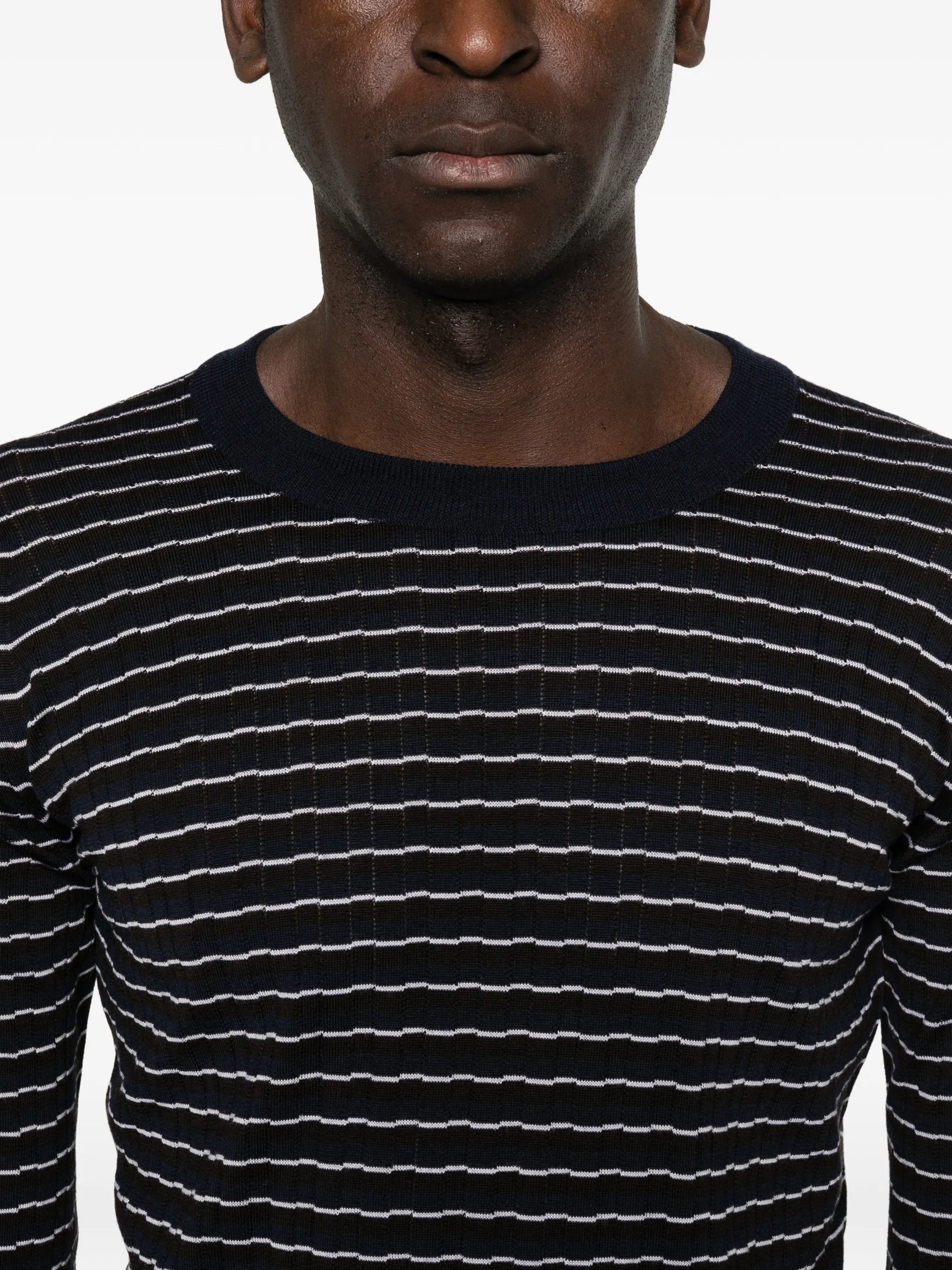 x John Smedley striped T-shirt