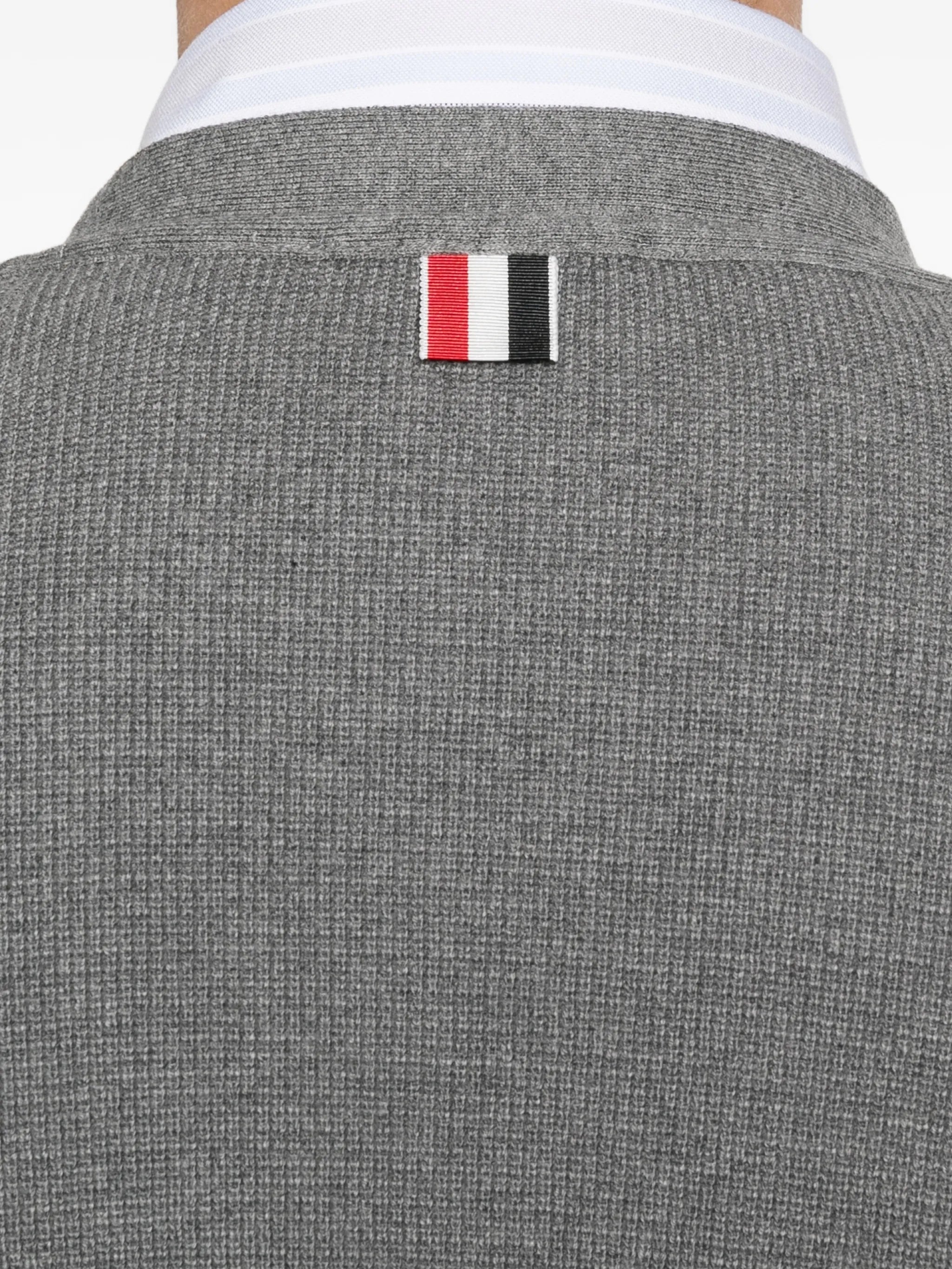 4-bar intarsia cardigan