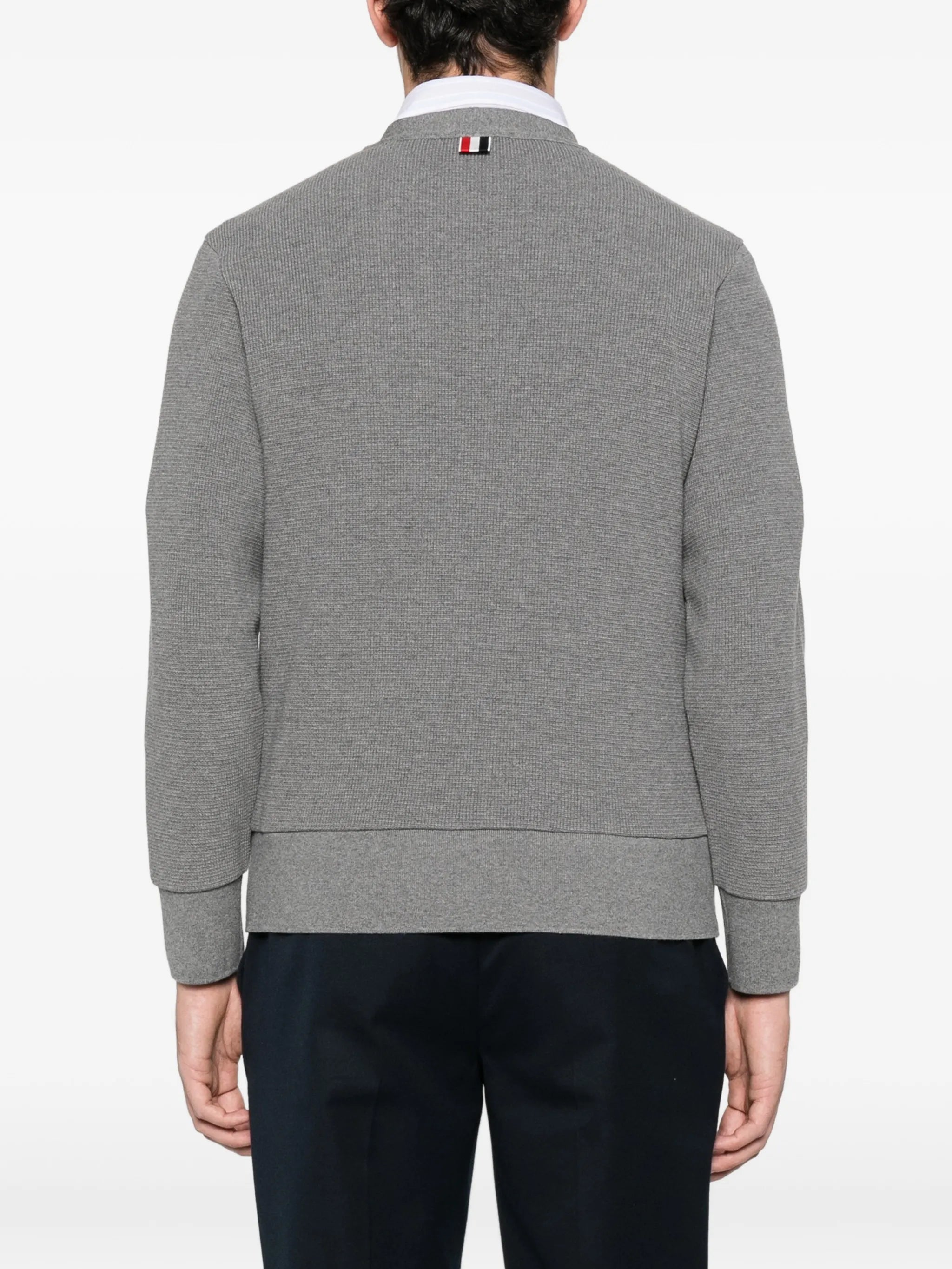 4-bar intarsia cardigan