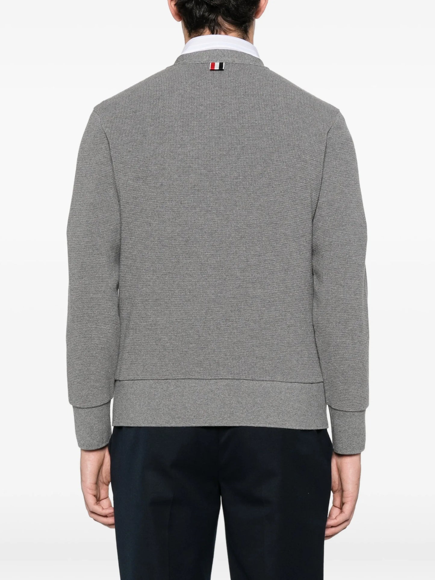 4-bar intarsia cardigan