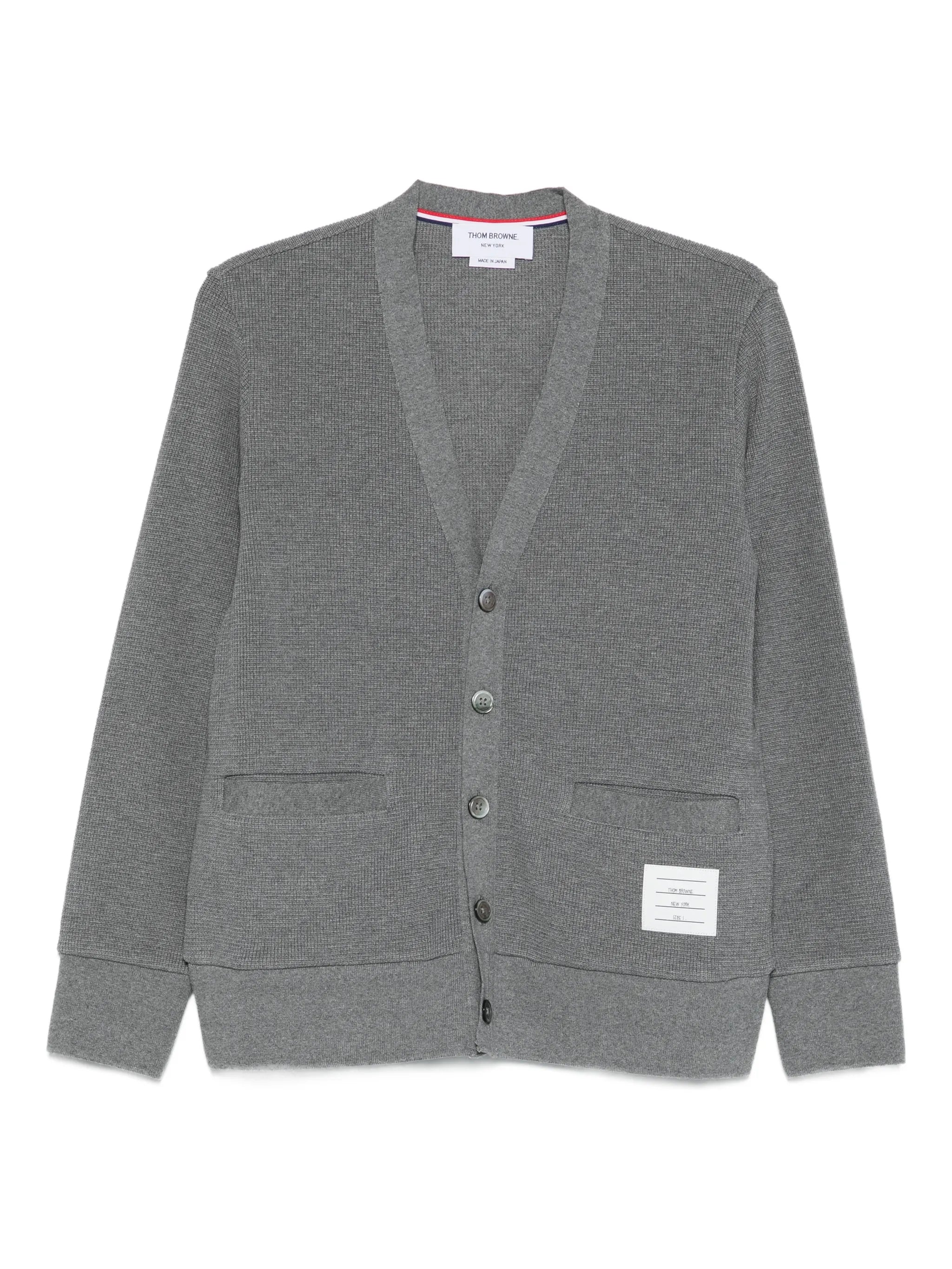 4-bar intarsia cardigan