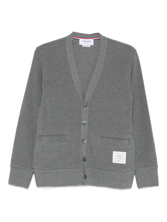 4-bar intarsia cardigan