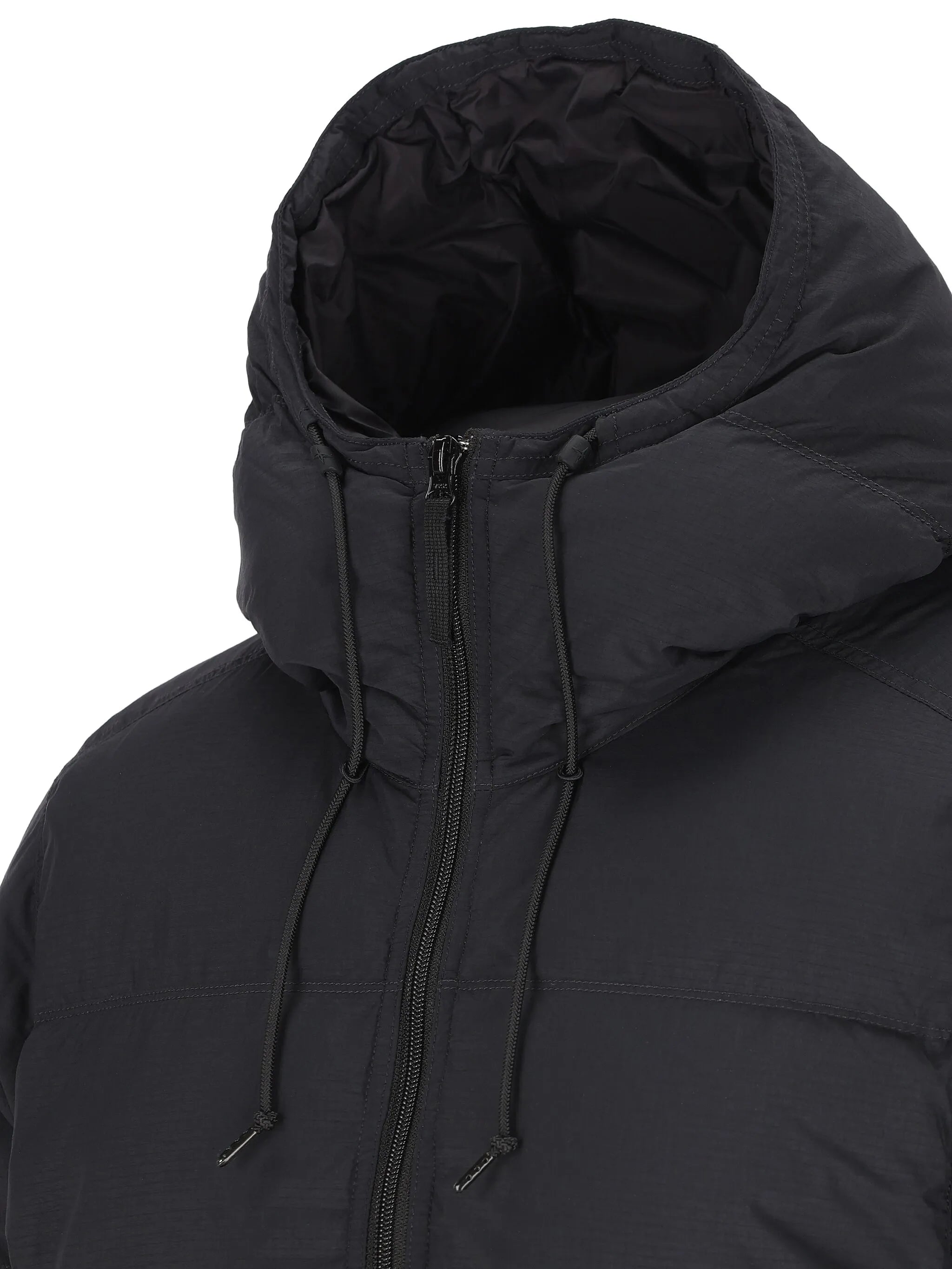 hooded quilted puffer jacket