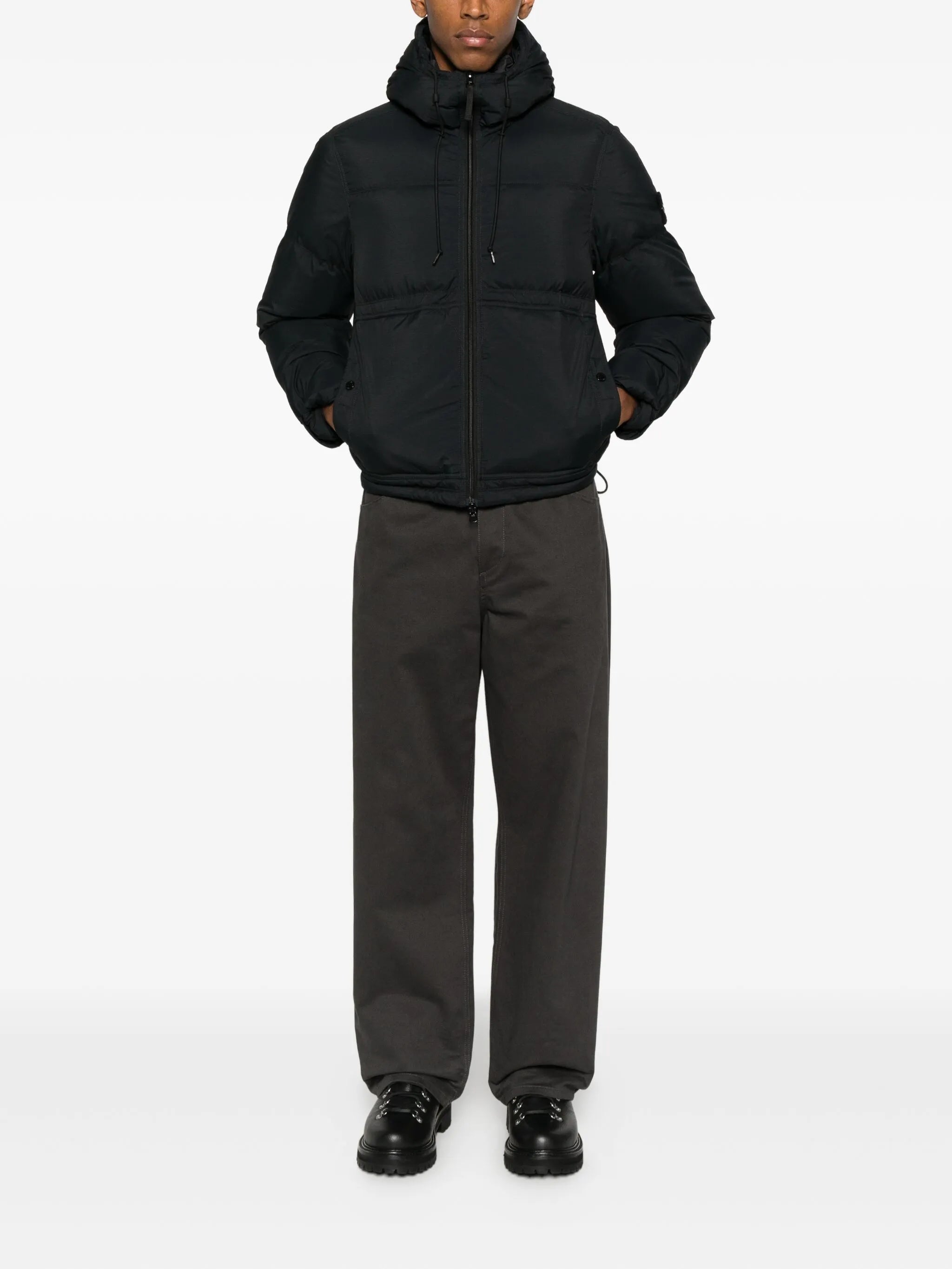 hooded quilted puffer jacket