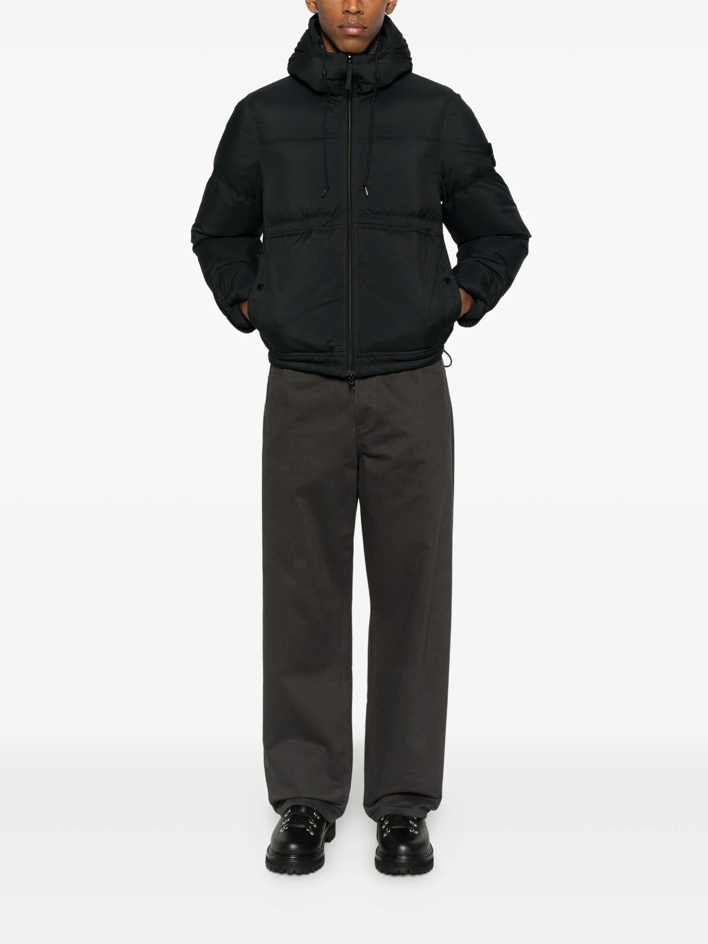 hooded quilted puffer jacket