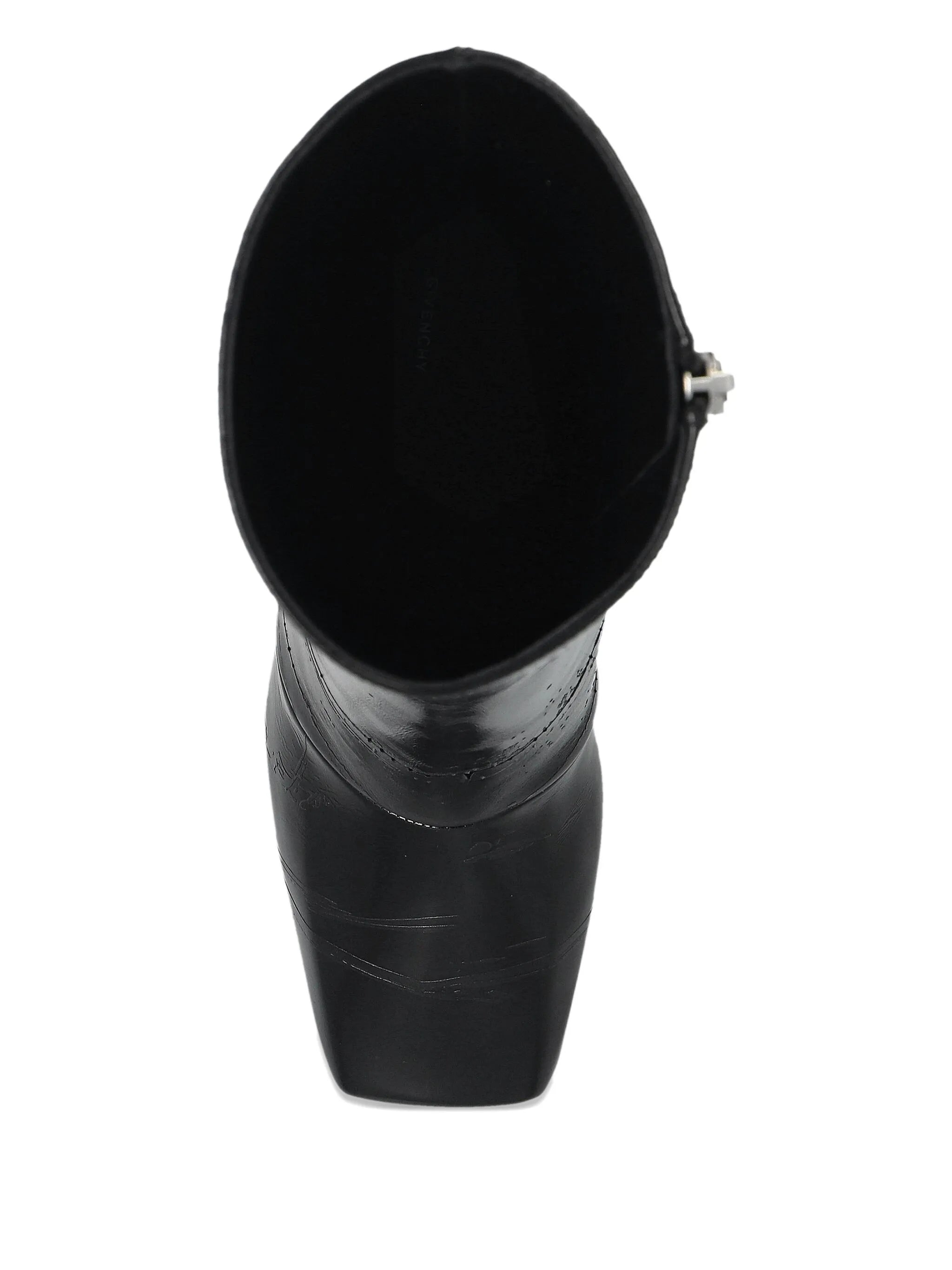 logo-print leather boots