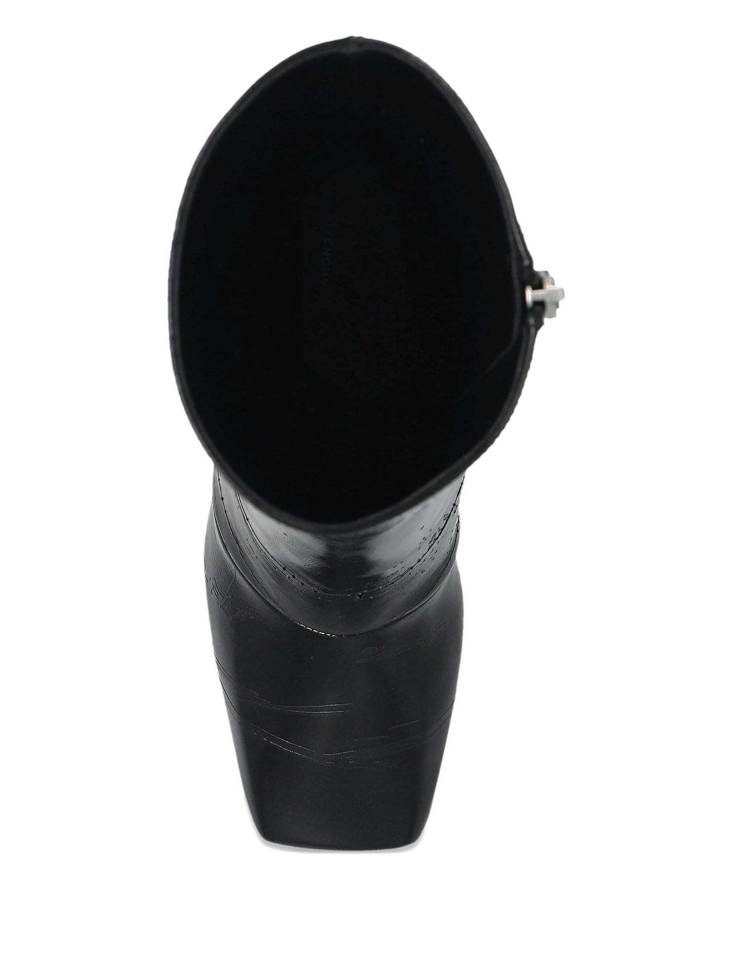 logo-print leather boots