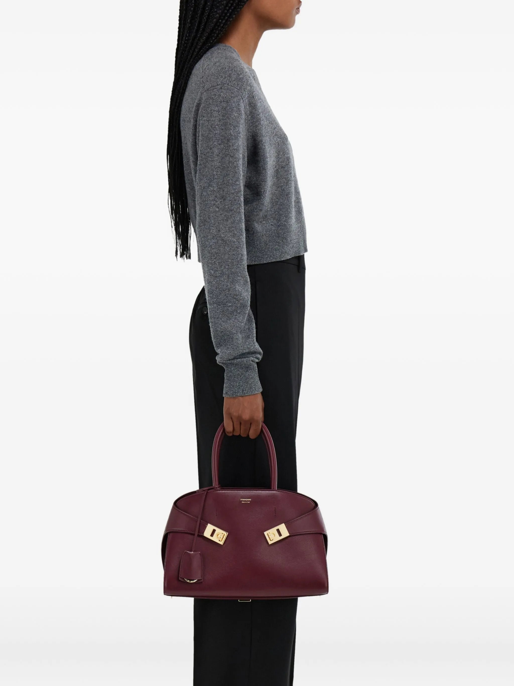 medium Hug leather tote bag