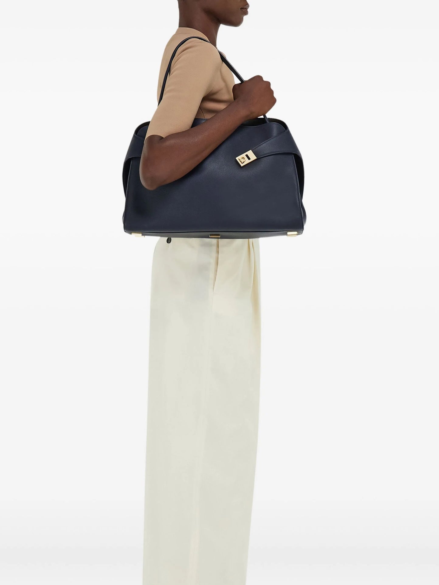 large Hug soft leather shoulder bag