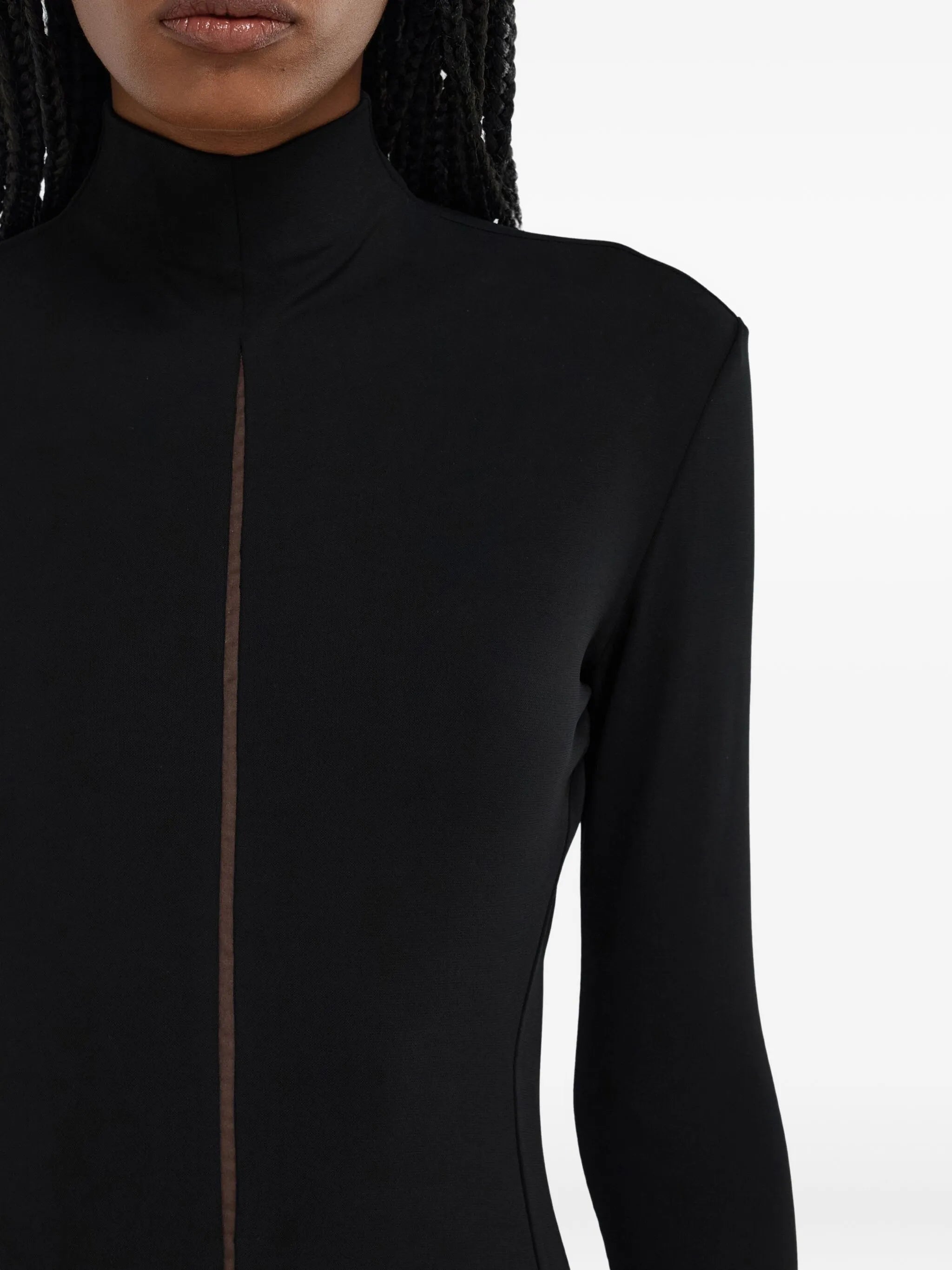 high-neck mini dress