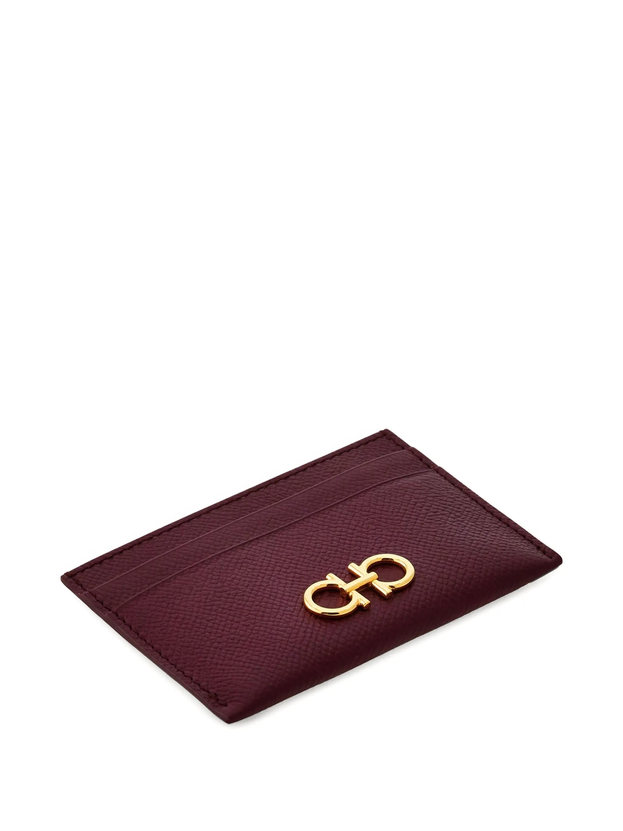 Gancini leather card holder