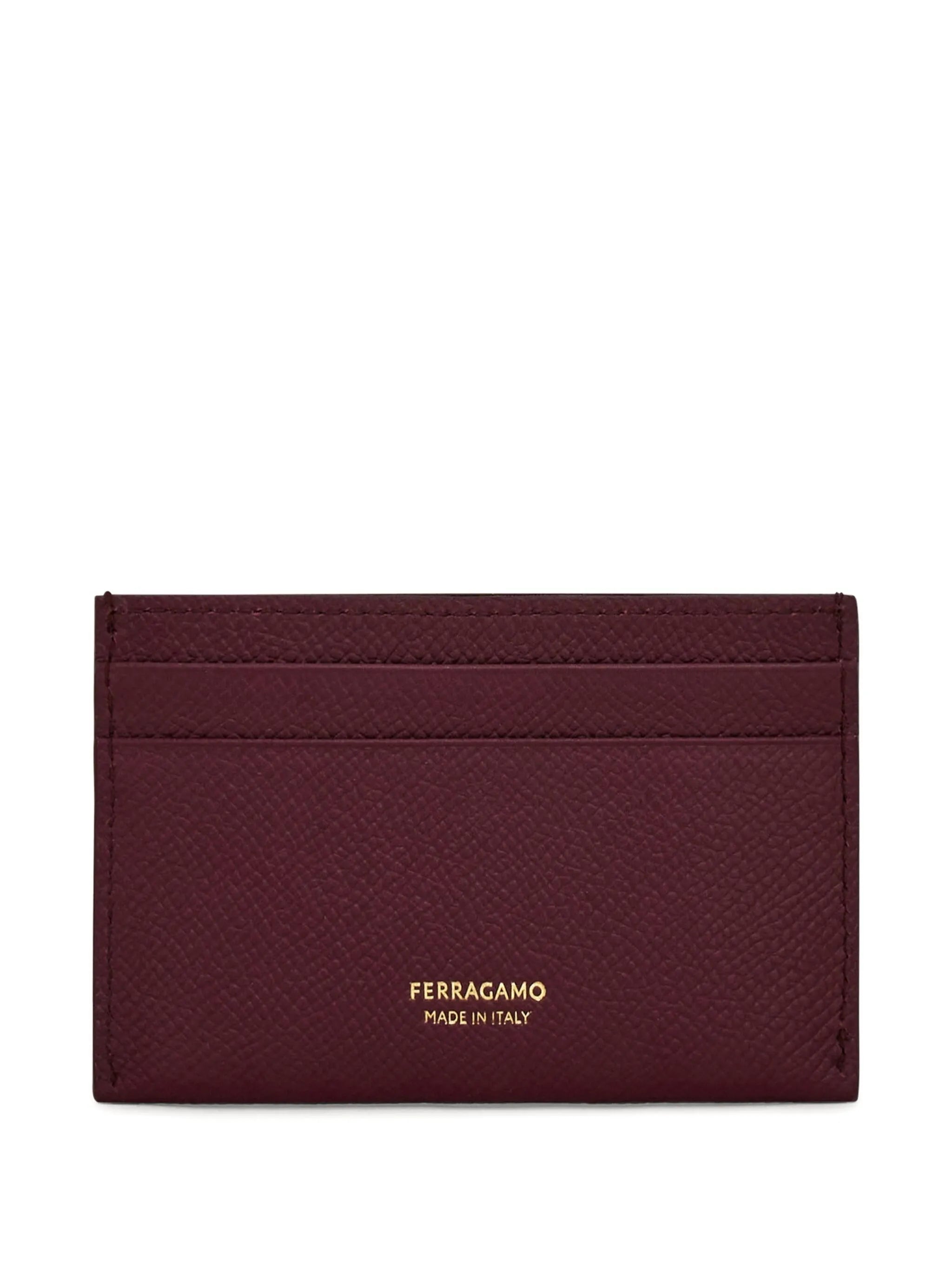 Gancini leather card holder