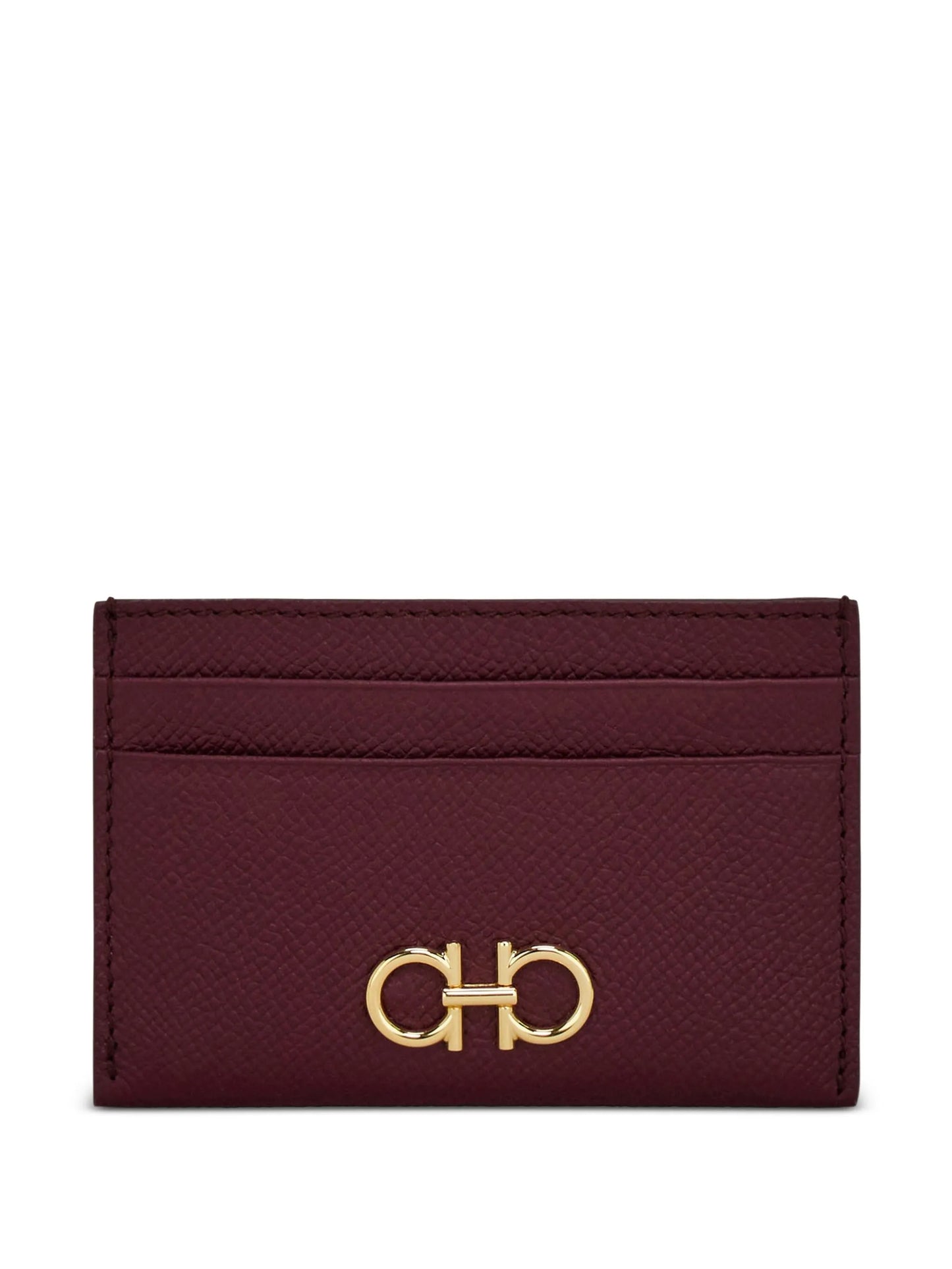 Gancini leather card holder