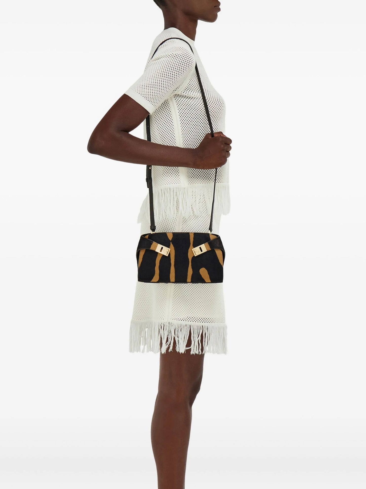 mini Hug zebra-print cross body bag