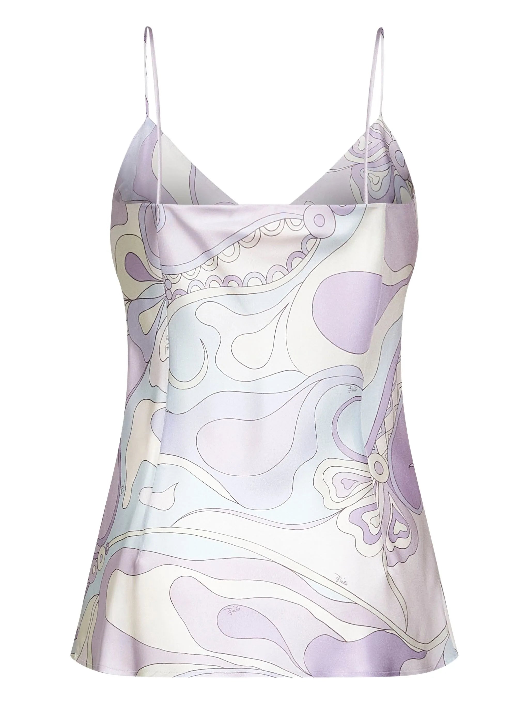 wave-print silk top