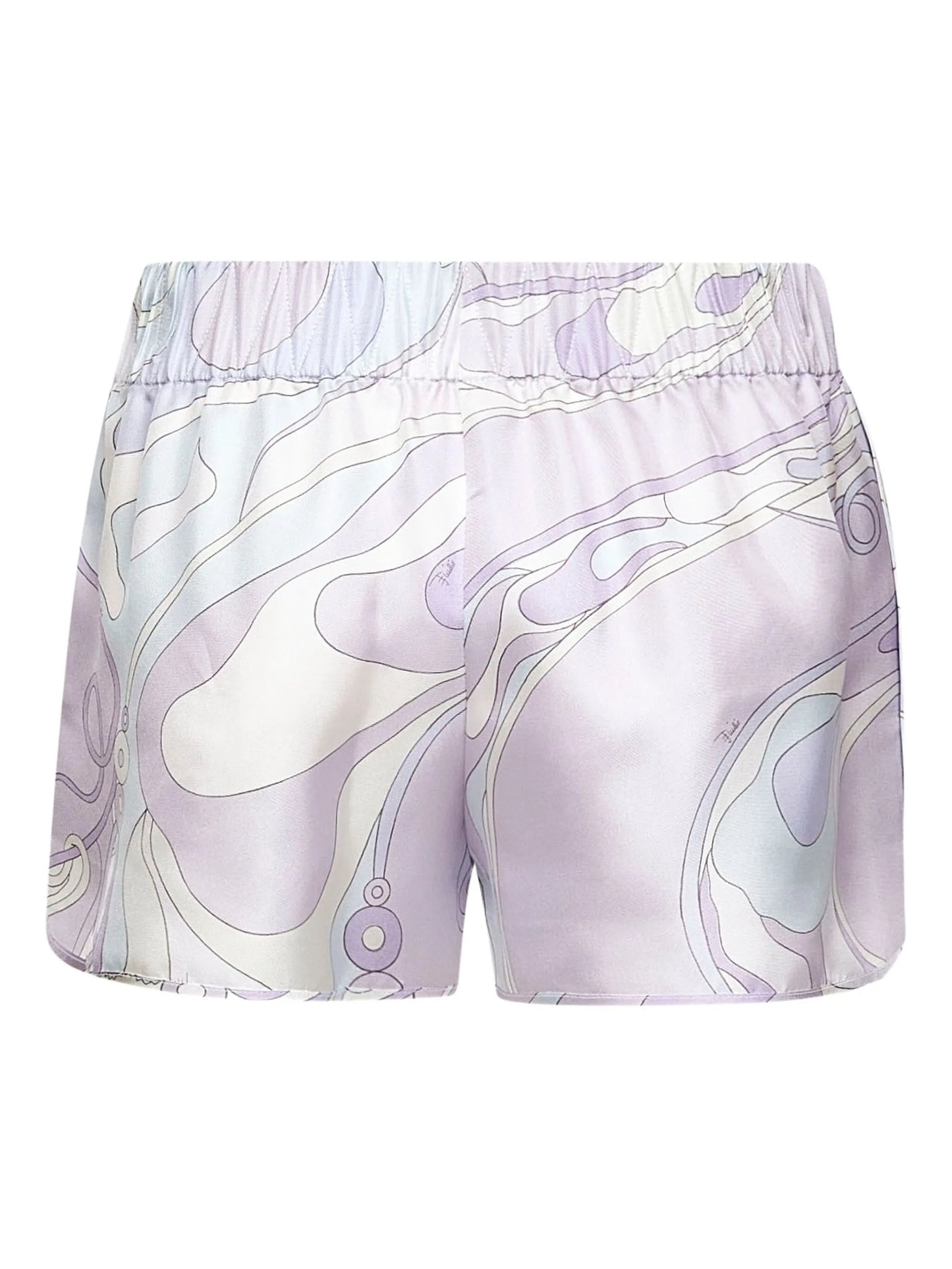 elasticated-waistband Orchidee-print shorts