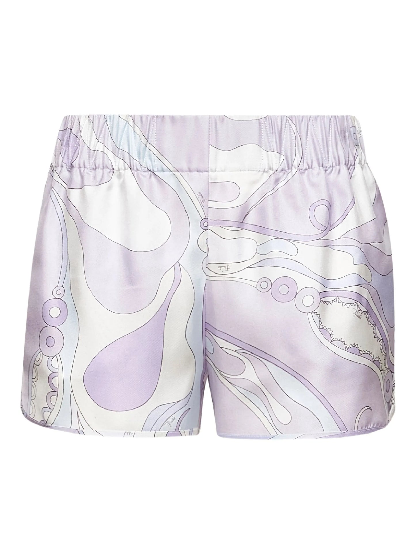 elasticated-waistband Orchidee-print shorts