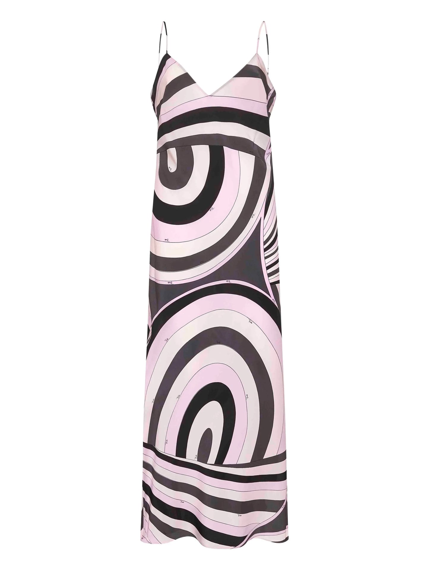 wave-print slip dress