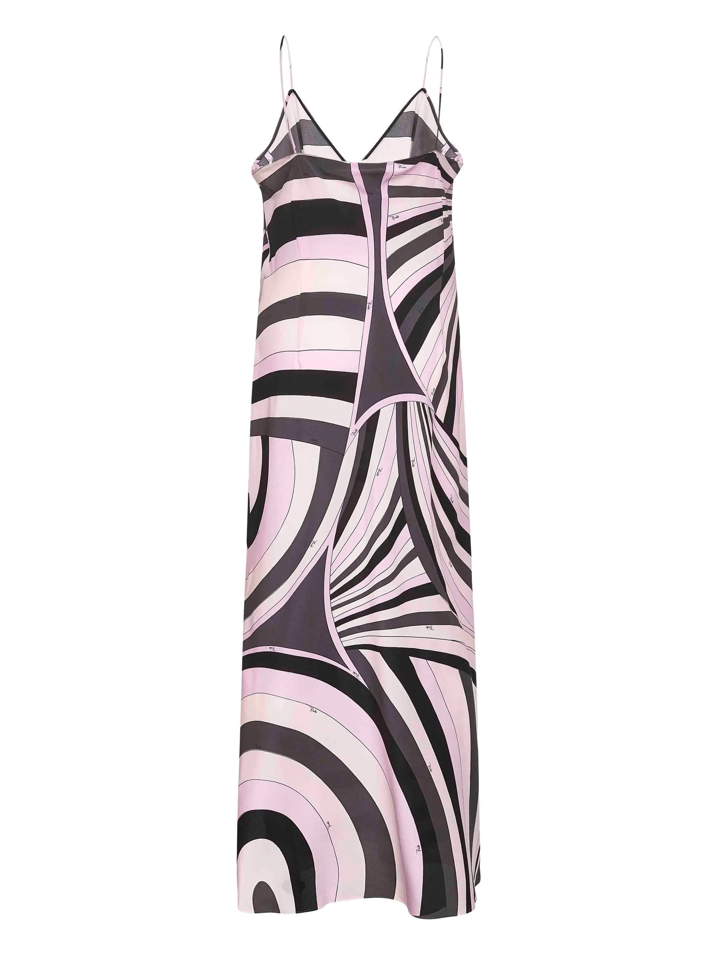 wave-print slip dress