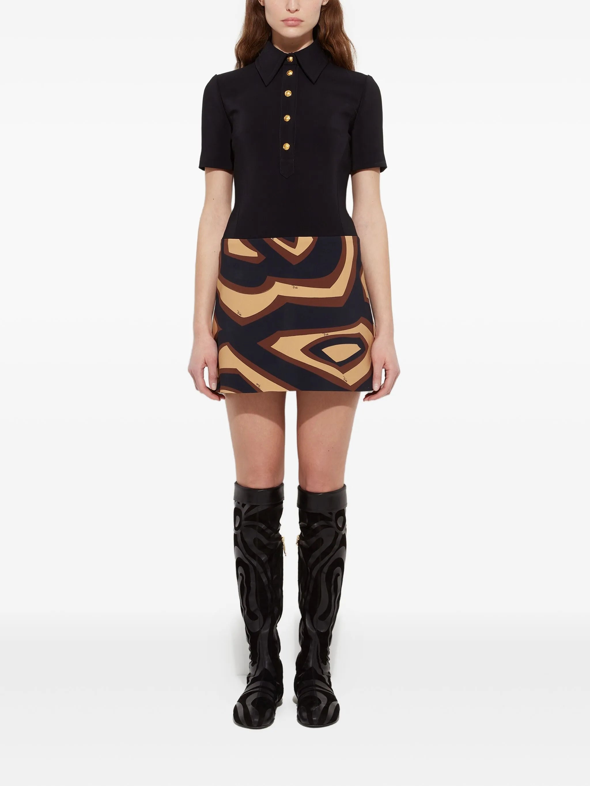 labirinto print short dress