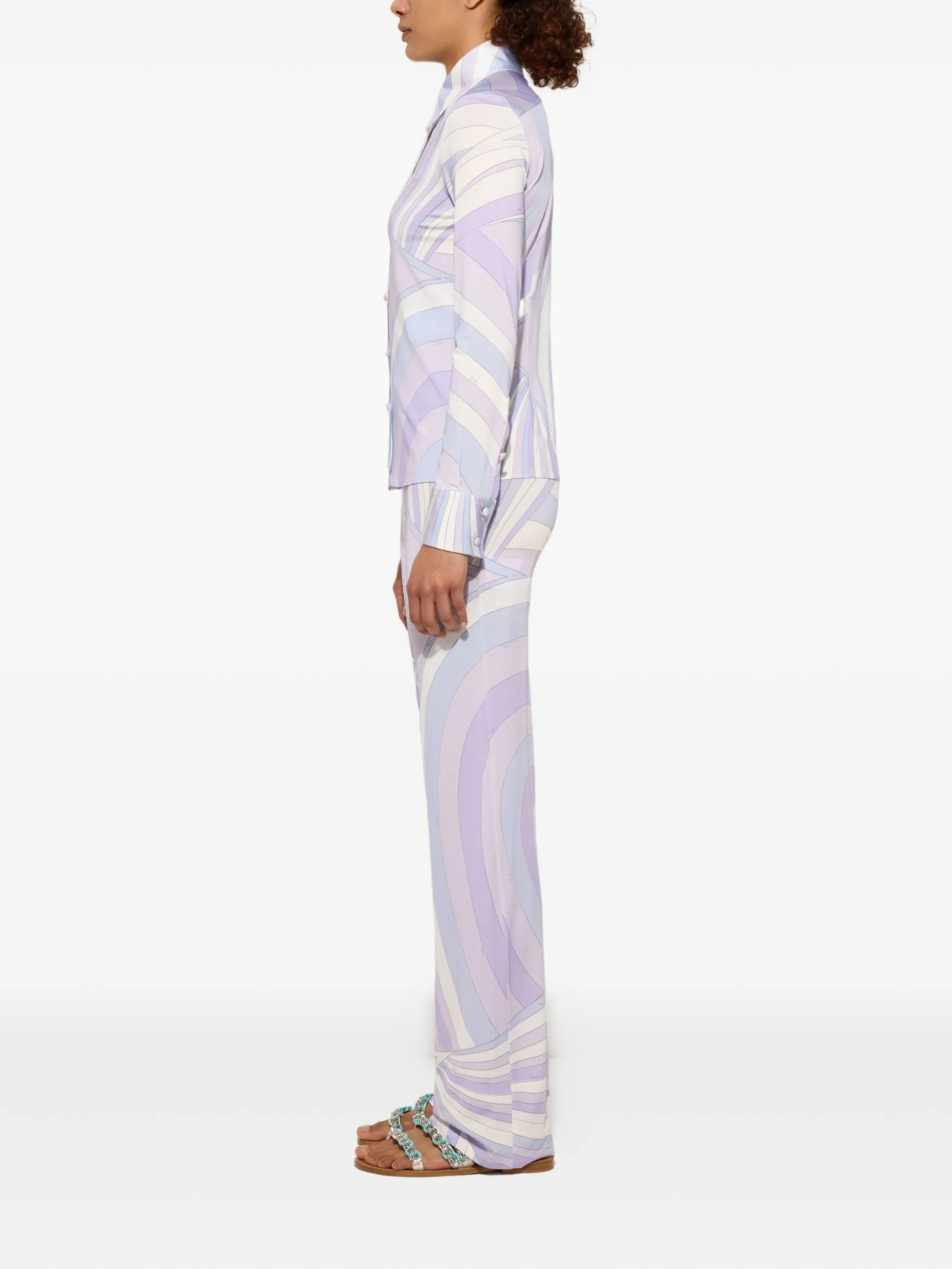 Iride-print trousers