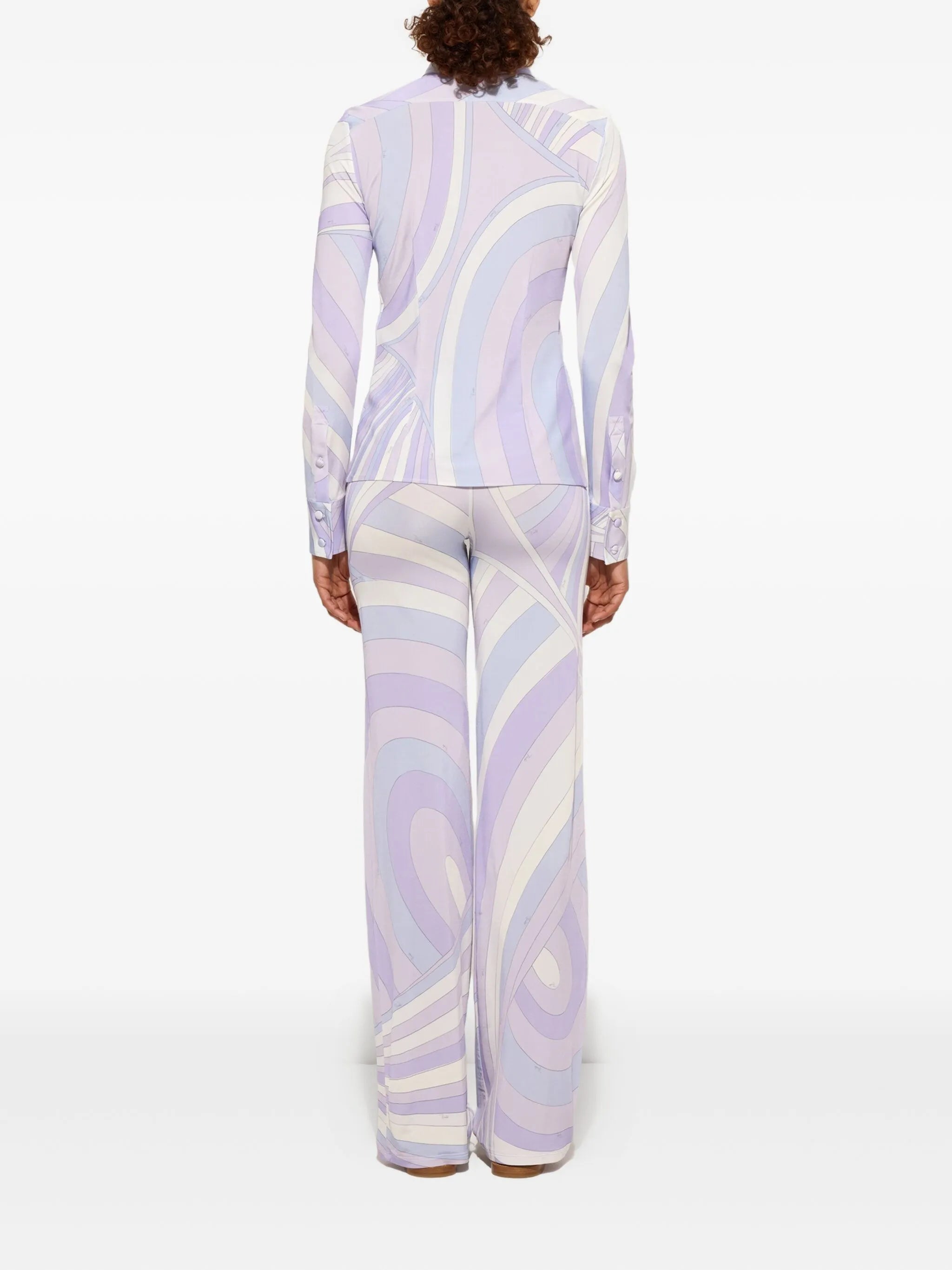 Iride-print trousers